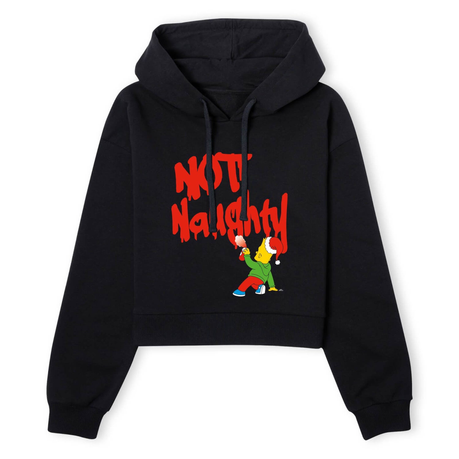 The Simpsons Bart Not Naughty Women's Cropped Hoodie - Black