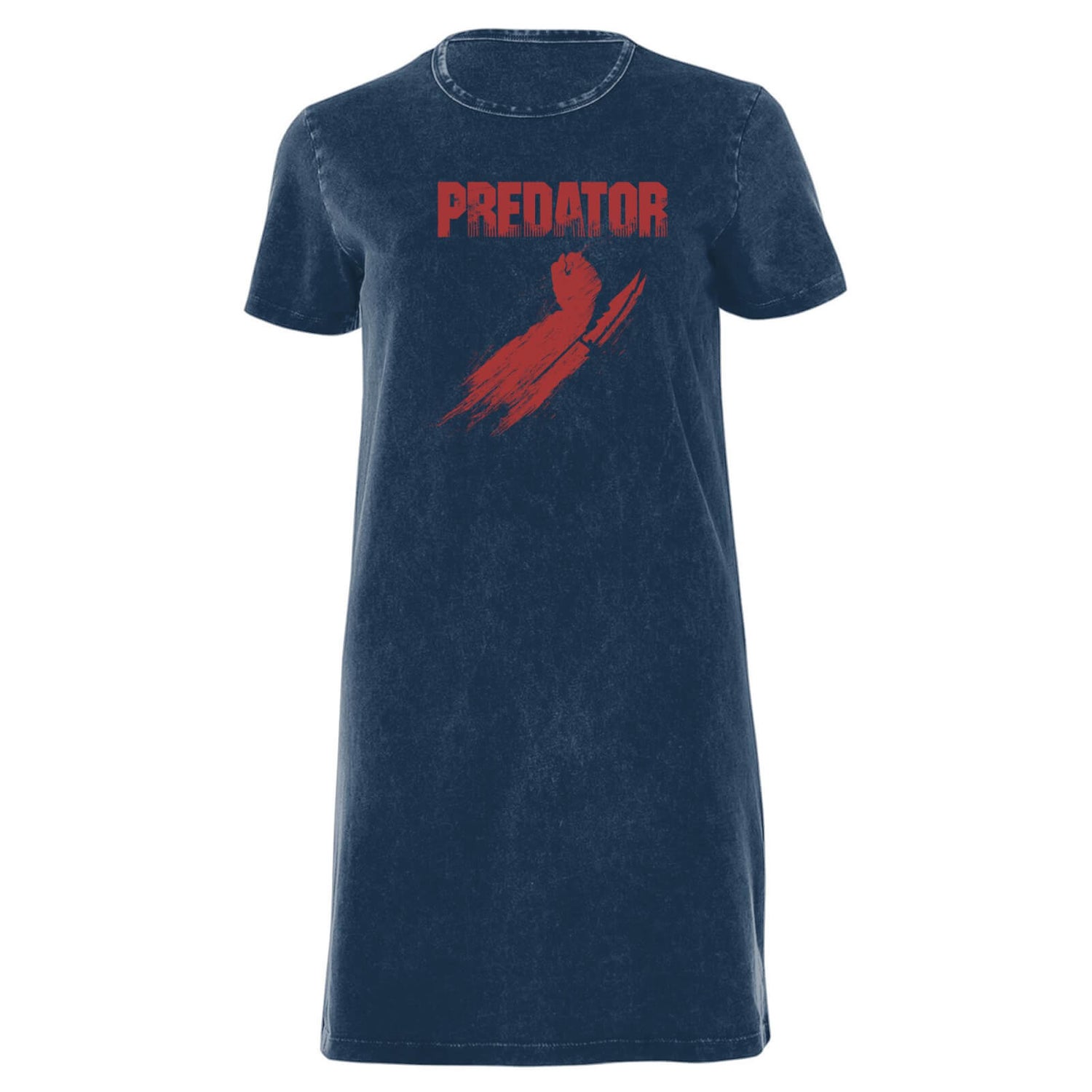 Predator Arm Blades Women's T-Shirt Dress - Navy Acid Wash