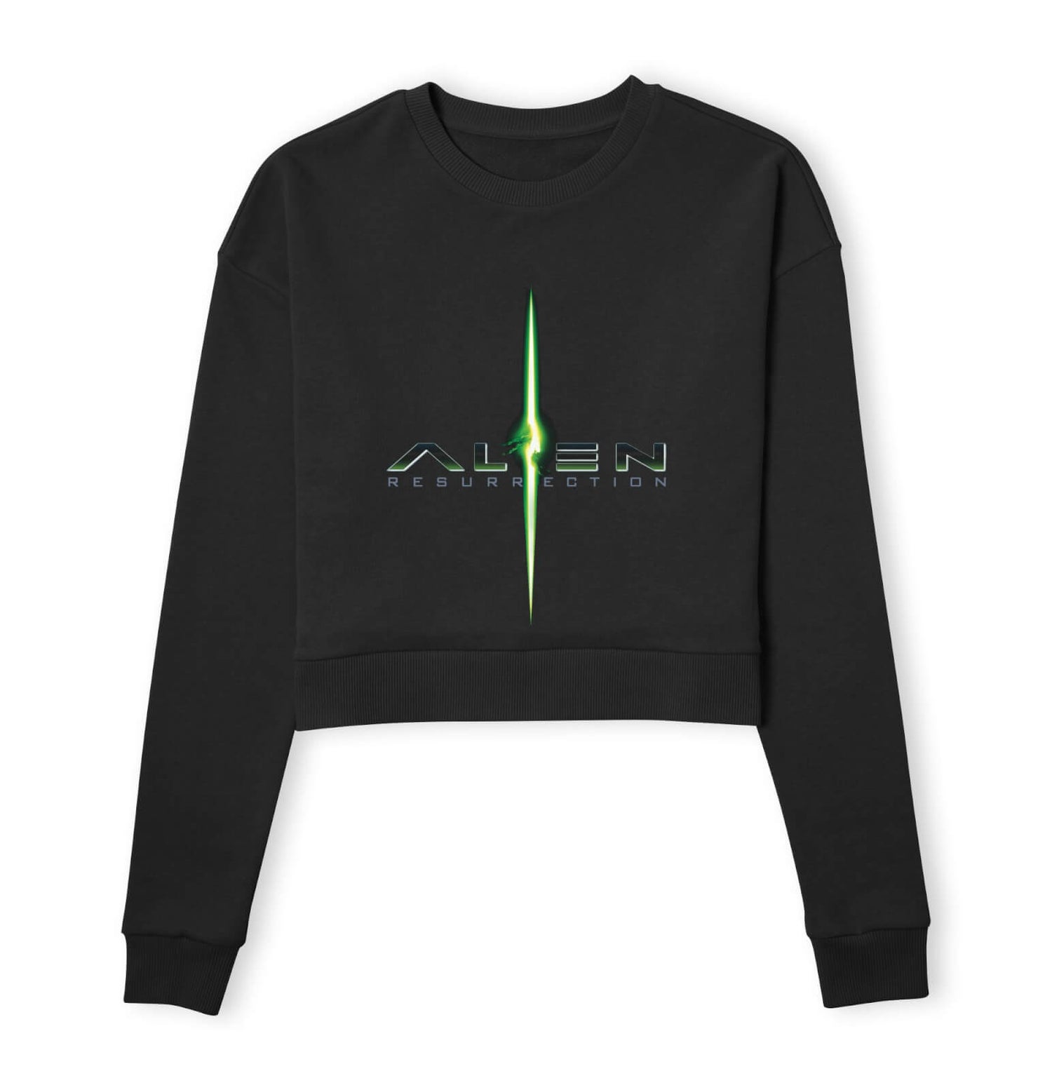 Alien Logo Women's Cropped Sweatshirt - Black
