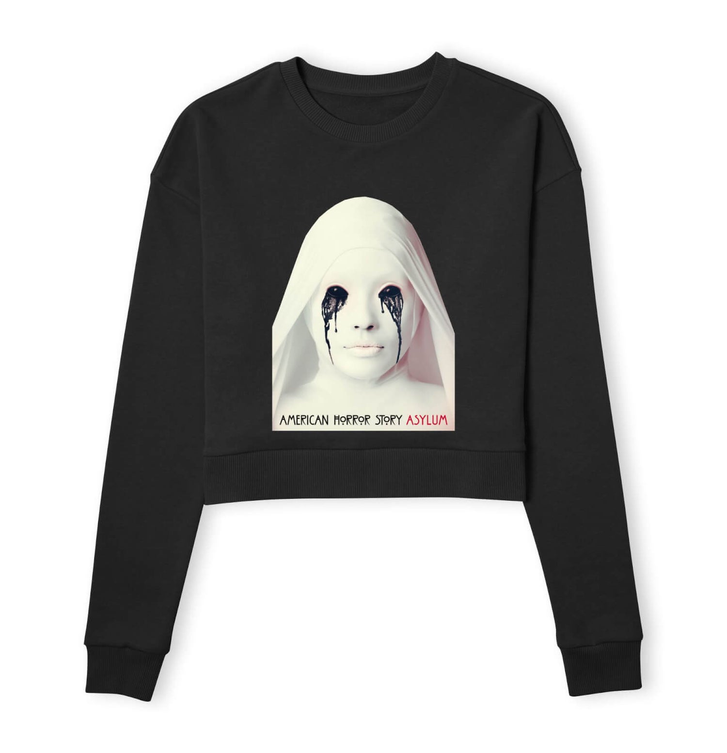 American Horror Story Asylum Women's Cropped Sweatshirt - Black