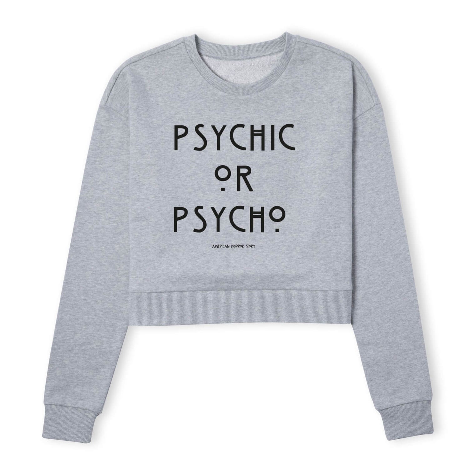 American Horror Story Psychic Or Psycho Women's Cropped Sweatshirt - Grey