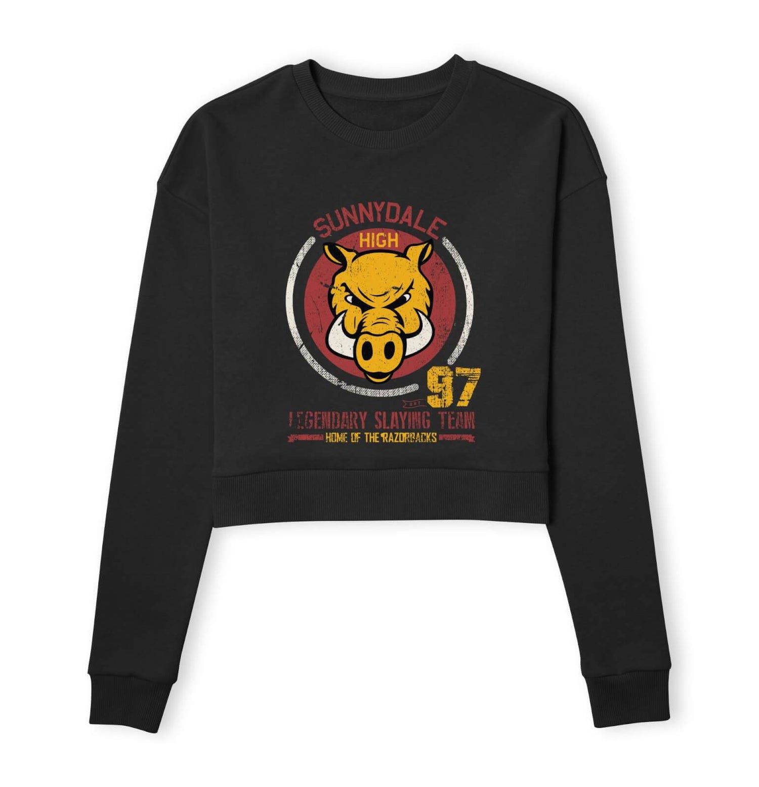 Buffy The Vampire Slayer Sunnydale High Varsity Women's Cropped Sweatshirt - Black