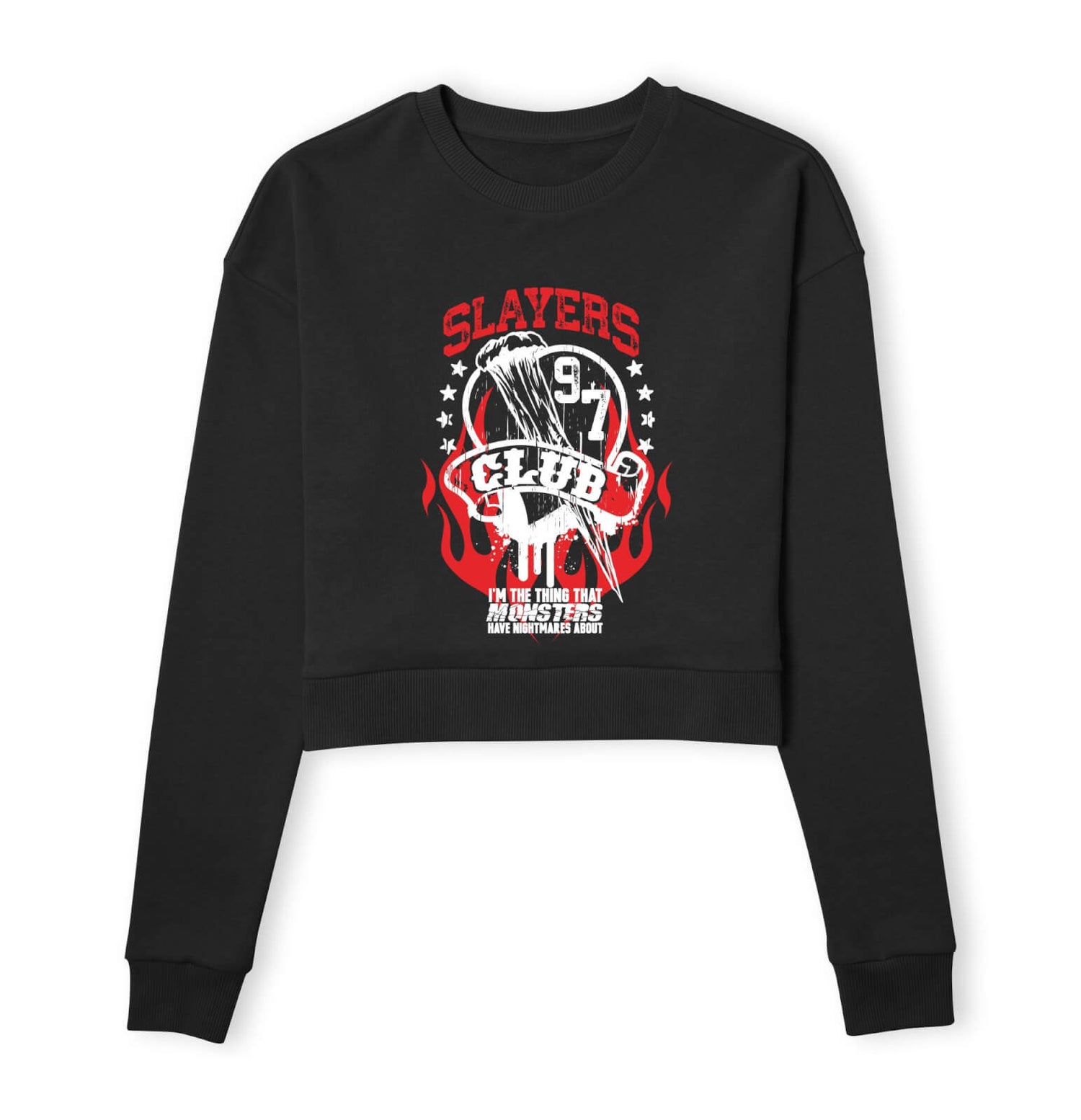 Buffy The Vampire Slayer Slayers Club 97 Women's Cropped Sweatshirt - Black