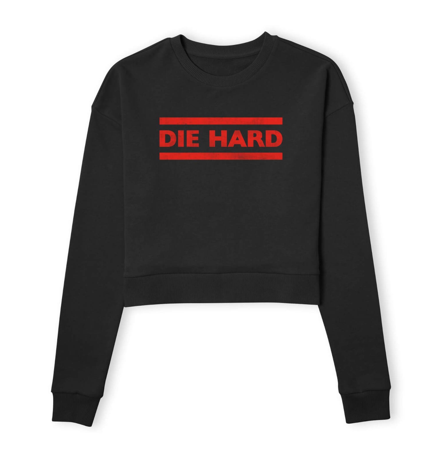 Die Hard Red Logo Women's Cropped Sweatshirt - Black