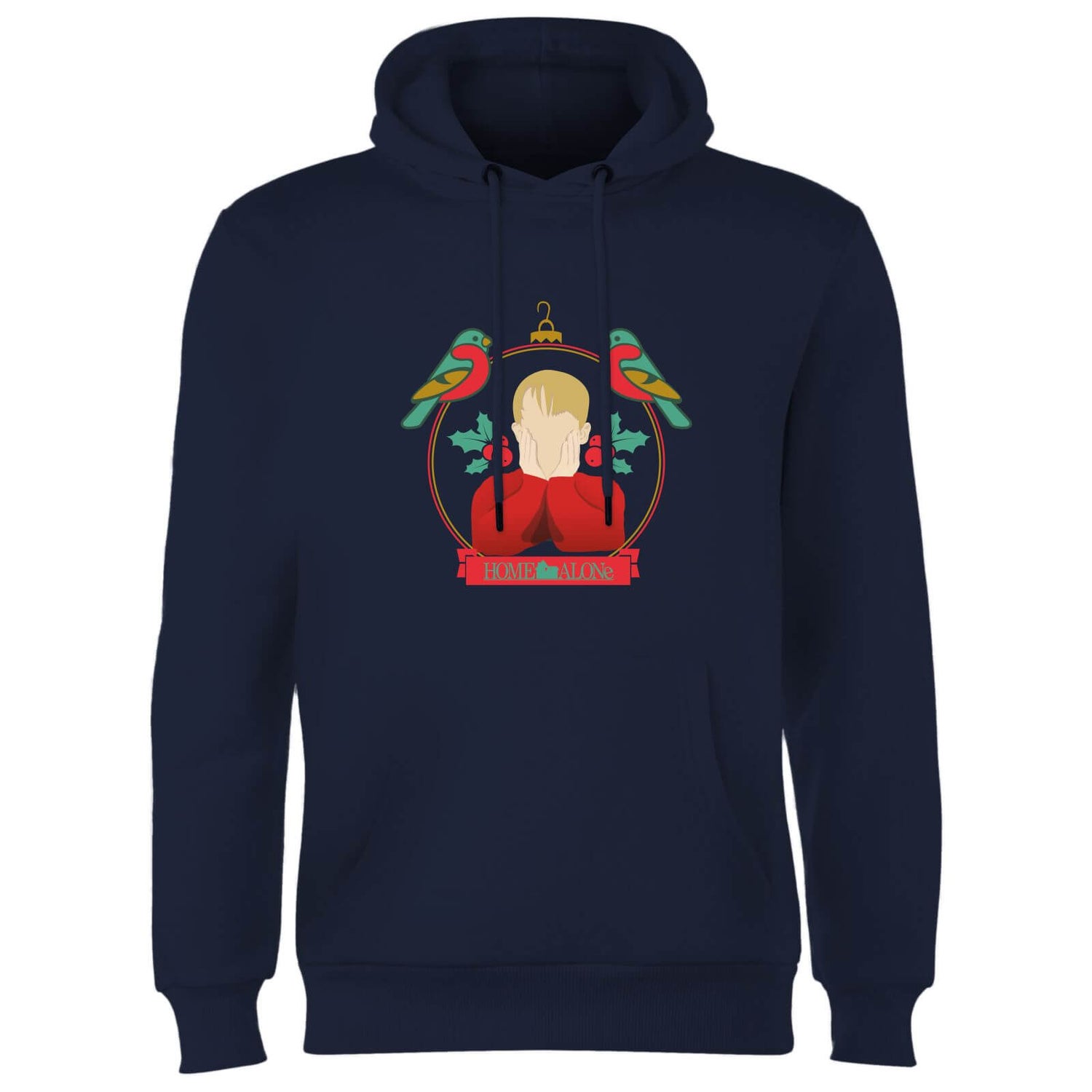 Home Alone Christmas Bauble Hoodie - Navy