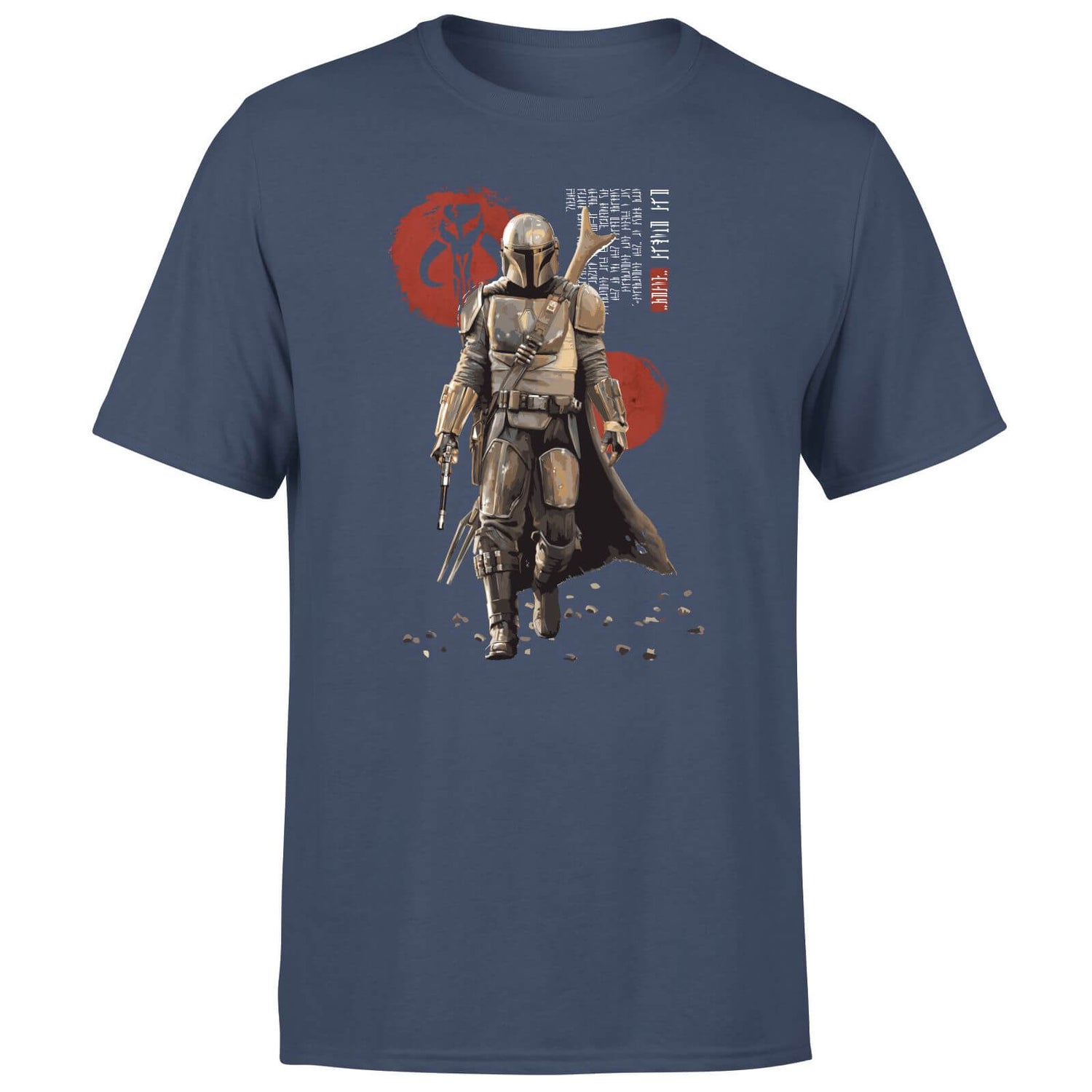 Star Wars The Mandalorian Mando'a Script Men's T-Shirt - Navy