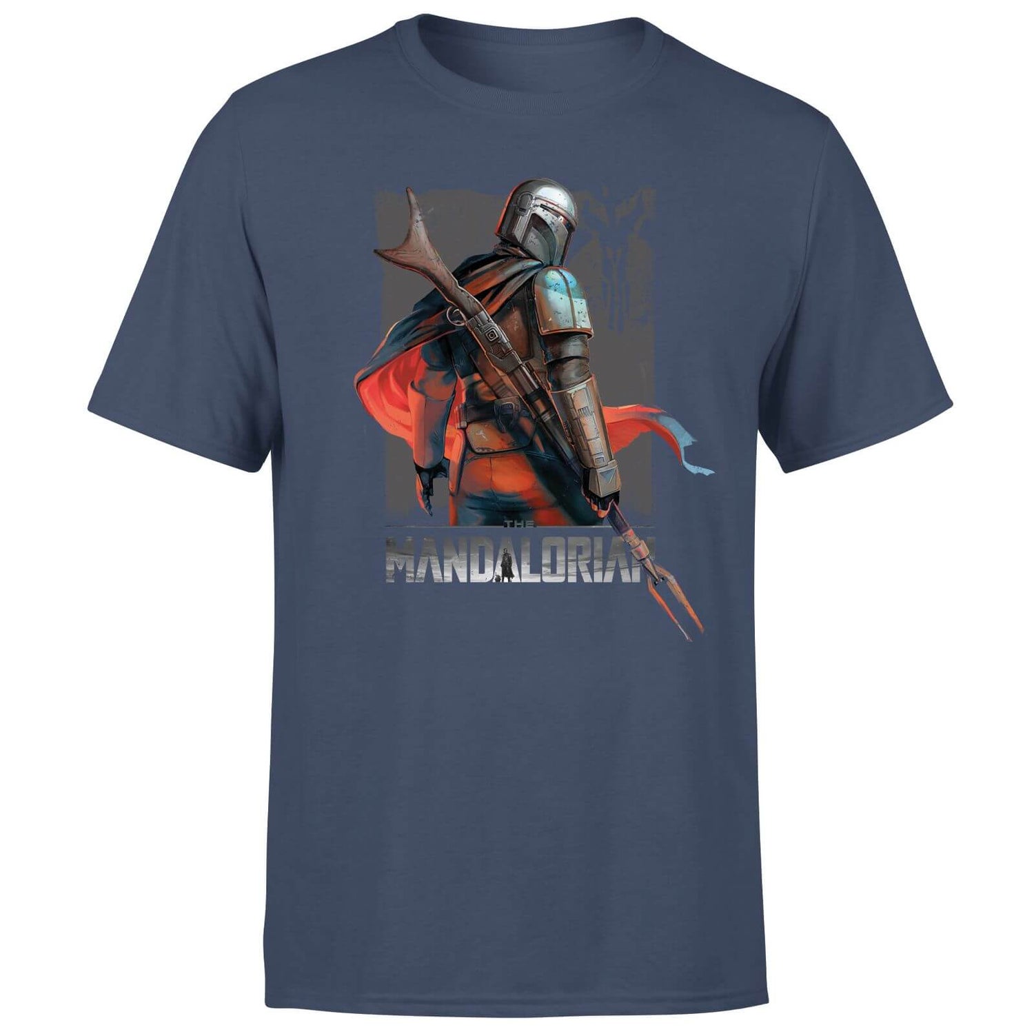 Star Wars The Mandalorian Colour Edit Men's T-Shirt - Navy