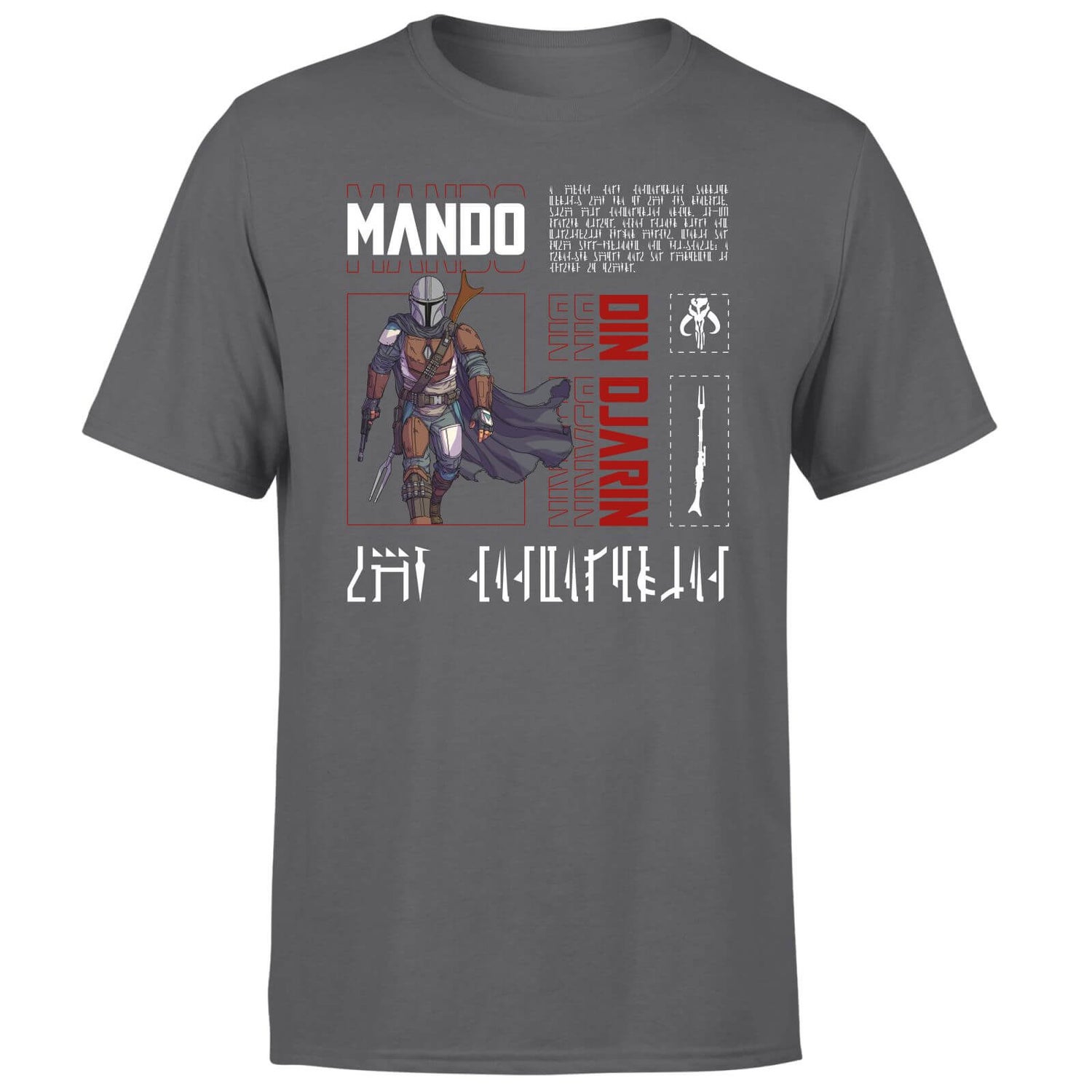 Star Wars The Mandalorian Biography Men's T-Shirt - Charcoal