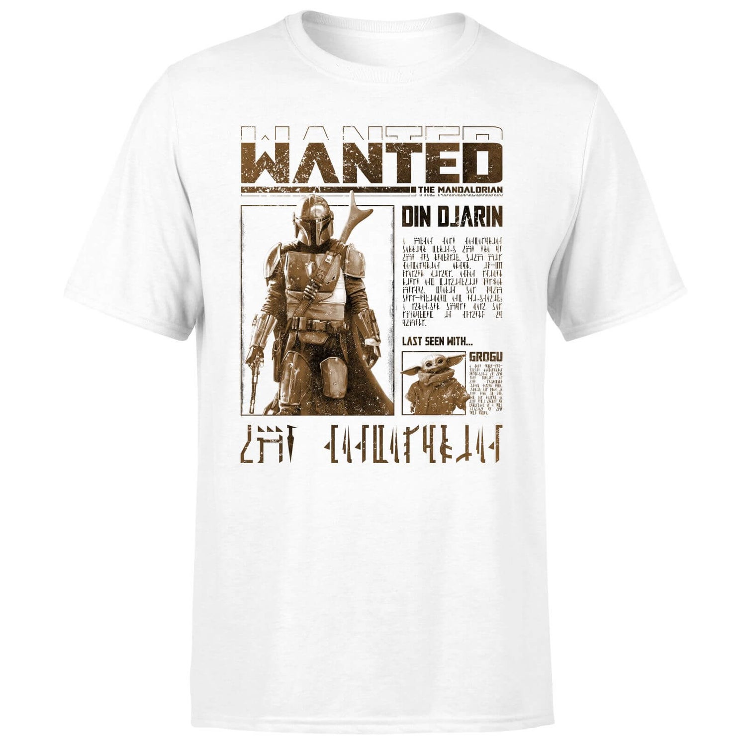 Star Wars The Mandalorian Wanted Men's T-Shirt - White