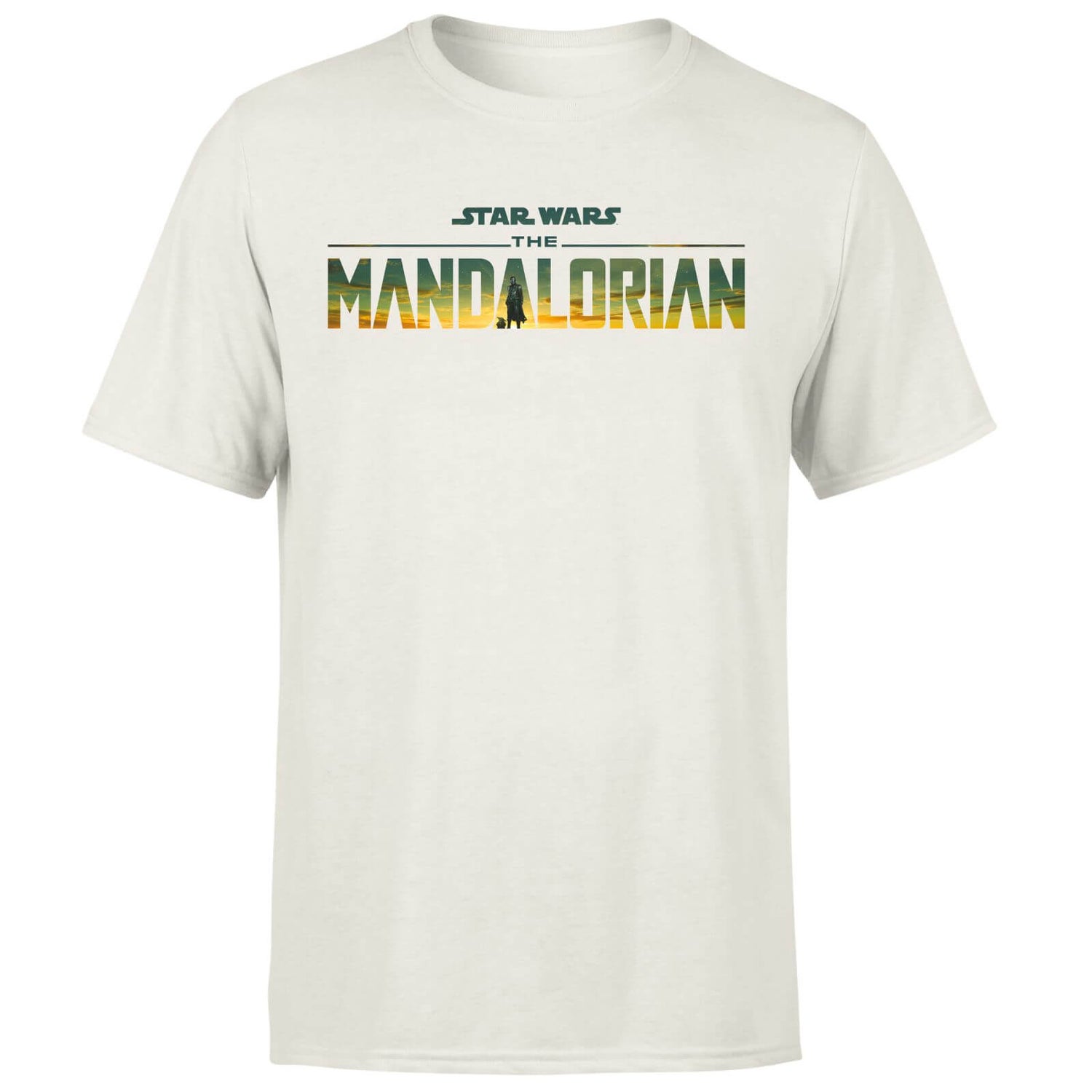 Star Wars The Mandalorian Sunset Logo Men's T-Shirt - Cream