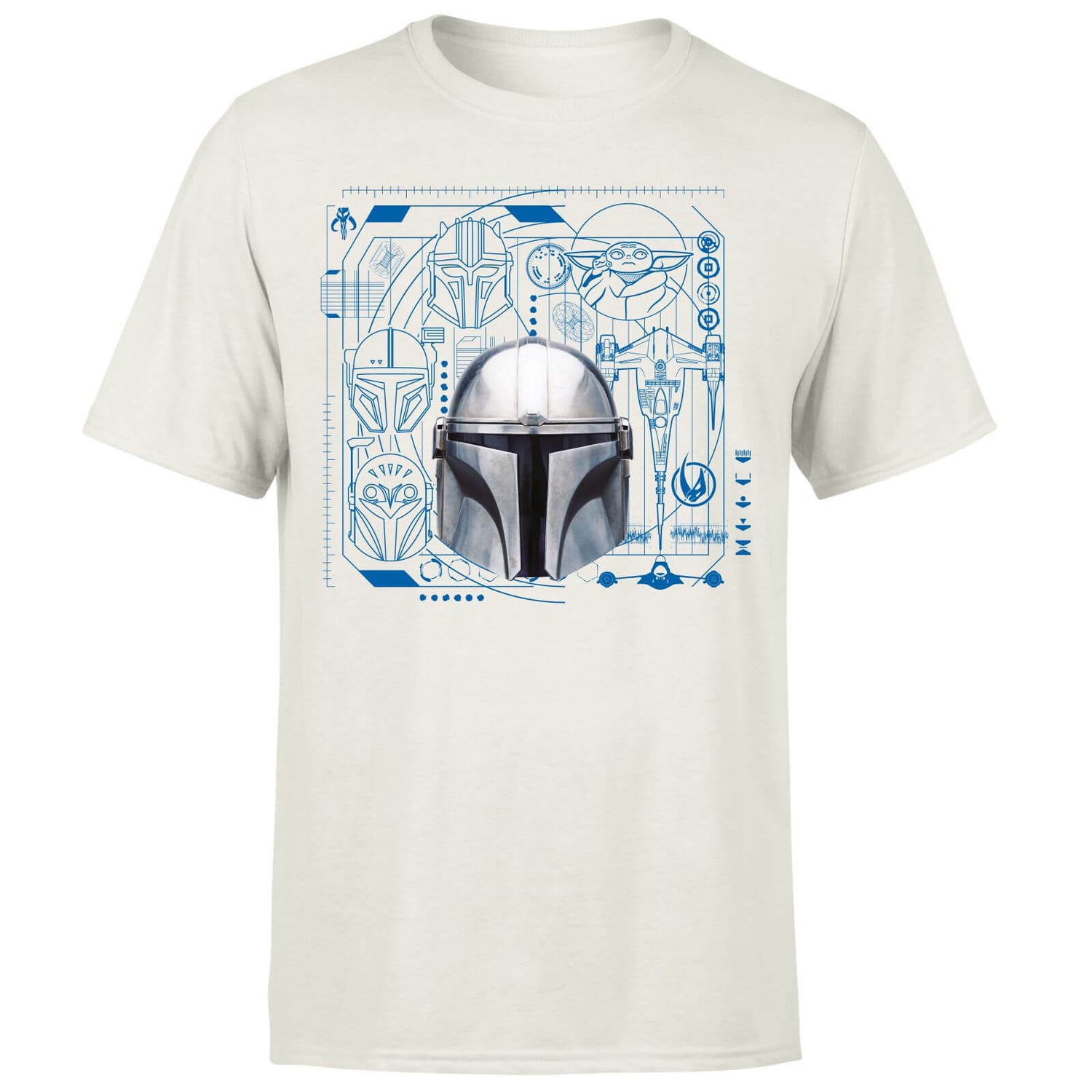 Star Wars The Mandalorian Schematics Men's T-Shirt - Cream
