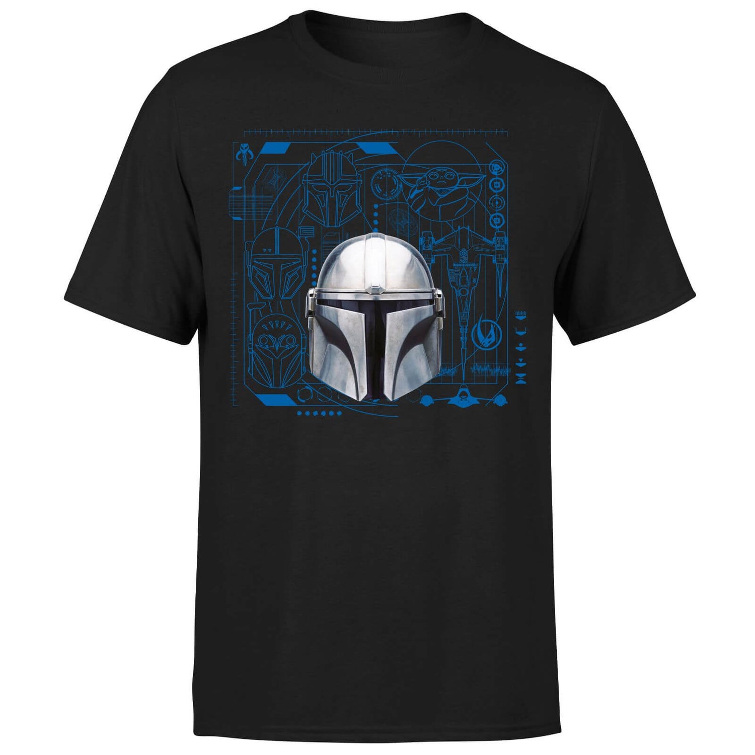 Star Wars The Mandalorian Schematics Men's T-Shirt - Black