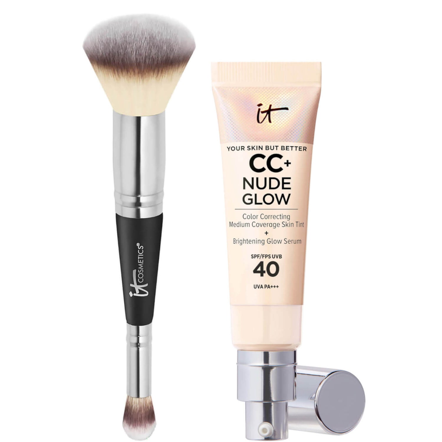 IT Cosmetics CC+ Nude Glow and #7 Foundation Brush 32ml (Various Shades)