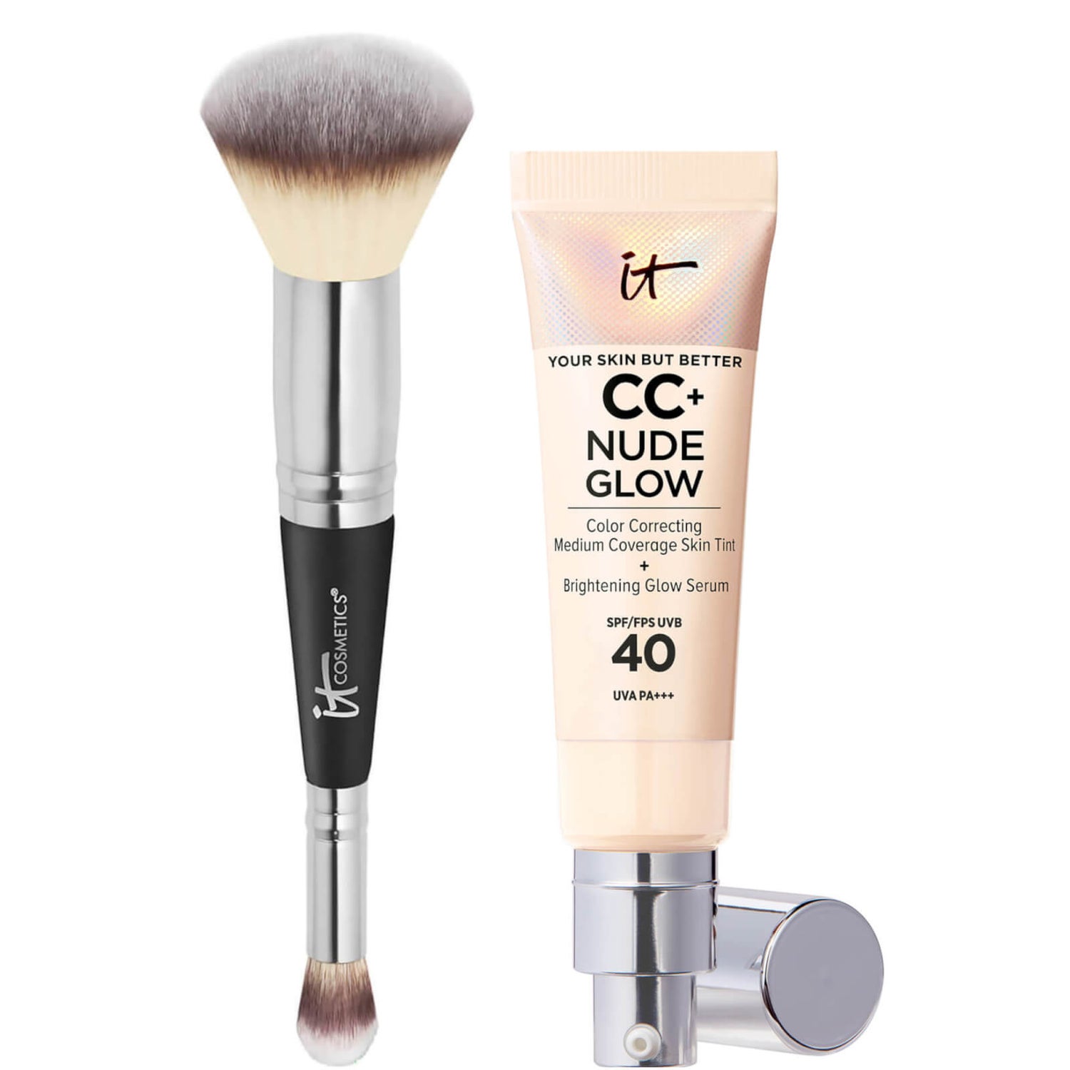 IT Cosmetics CC+ Nude Glow and #7 Foundation Brush 32ml (Various Shades)