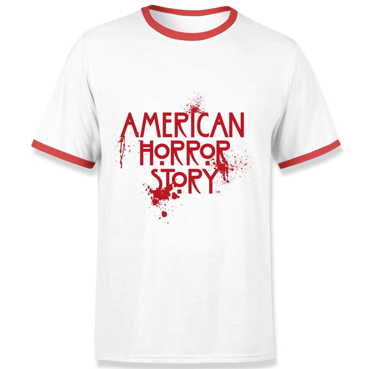 Splatter Logo Ringer T-Shirt - White Red