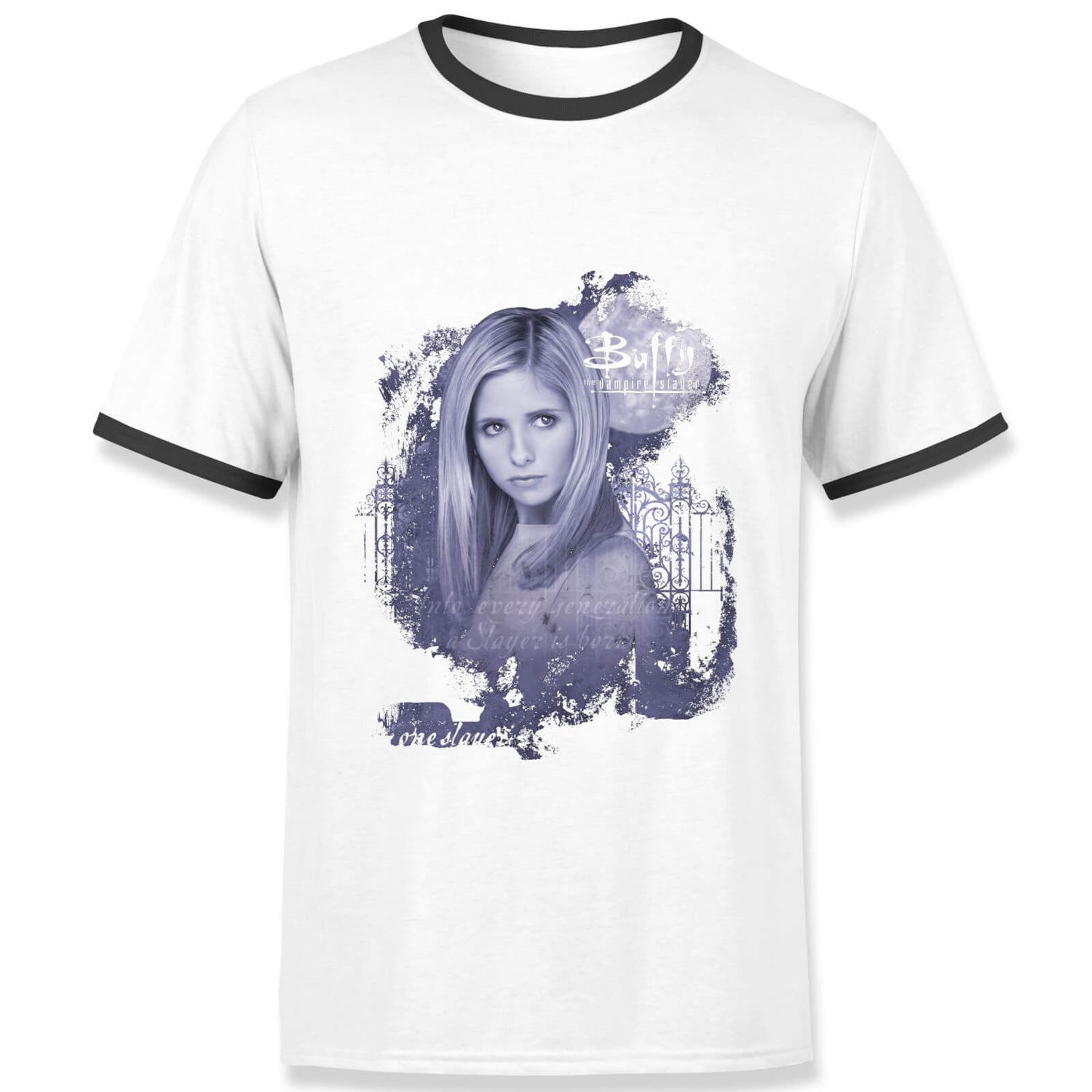 Buffy The Vampire Slayer Face Men's Ringer T-Shirt - Charcoal/Black