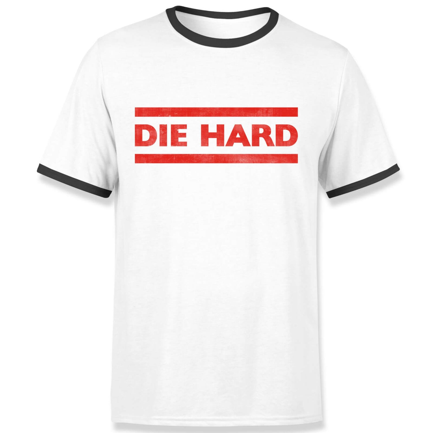 Die Hard Red Logo Men's Ringer T-Shirt - White/Black