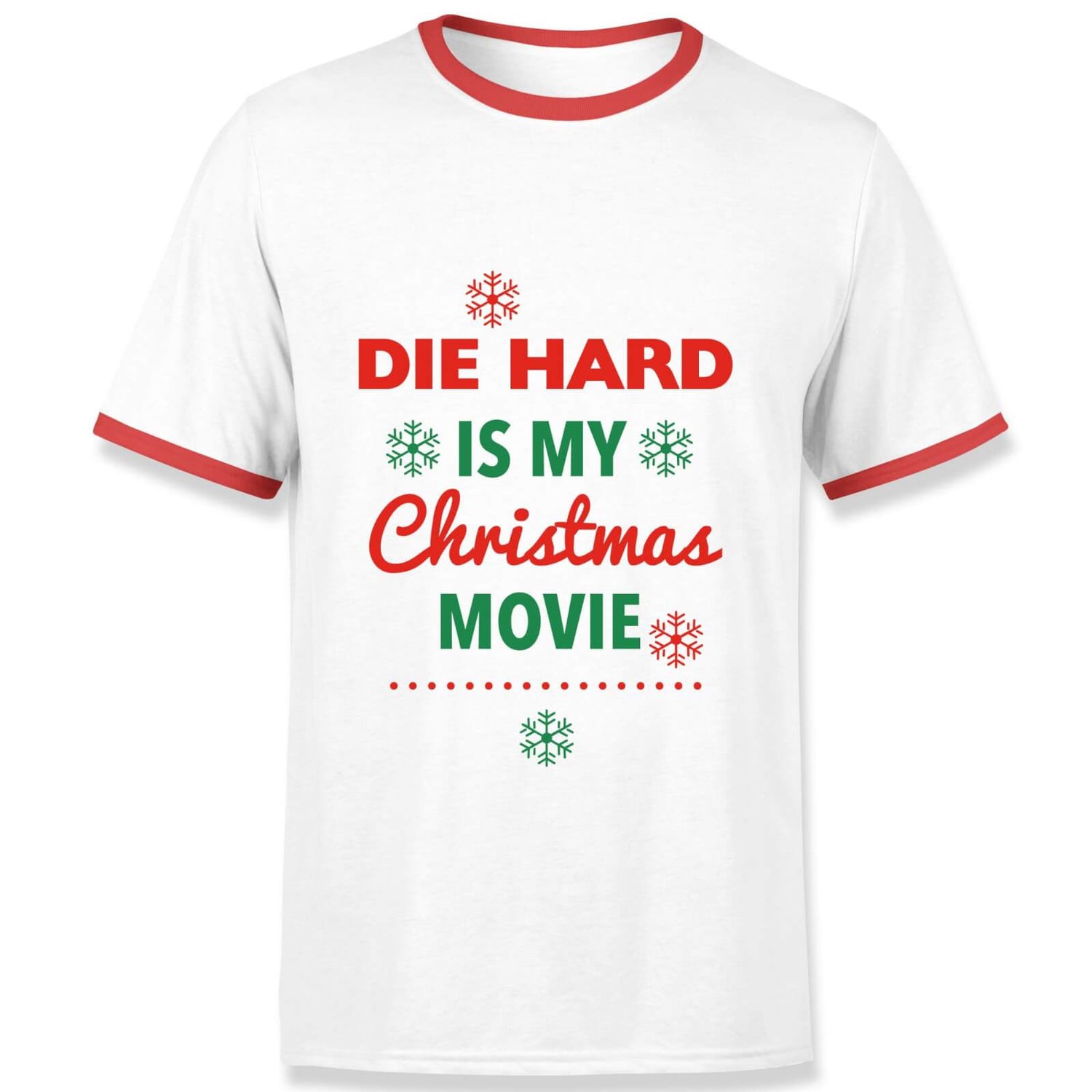 Die Hard Christmas Movie Men's Ringer T-Shirt - White/Red