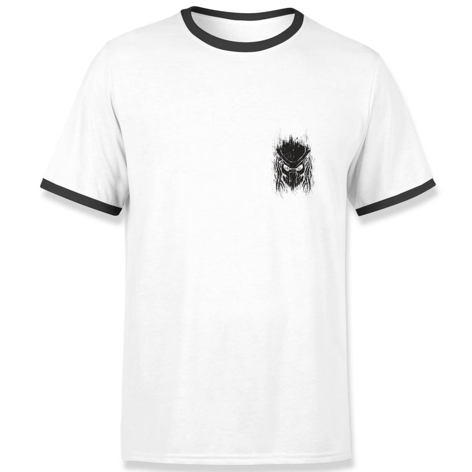 Predator Helm And Spine Men's Ringer T-Shirt - White/Black