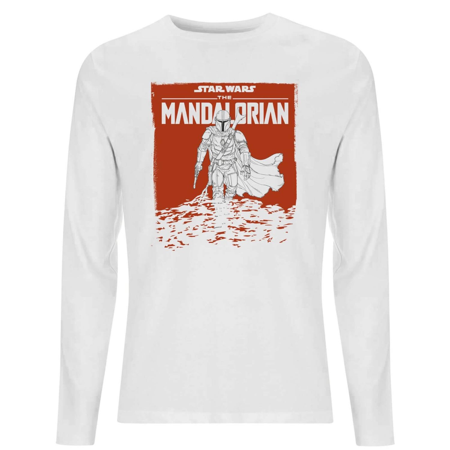 Star Wars The Mandalorian Storm Men's Long Sleeve T-Shirt - White