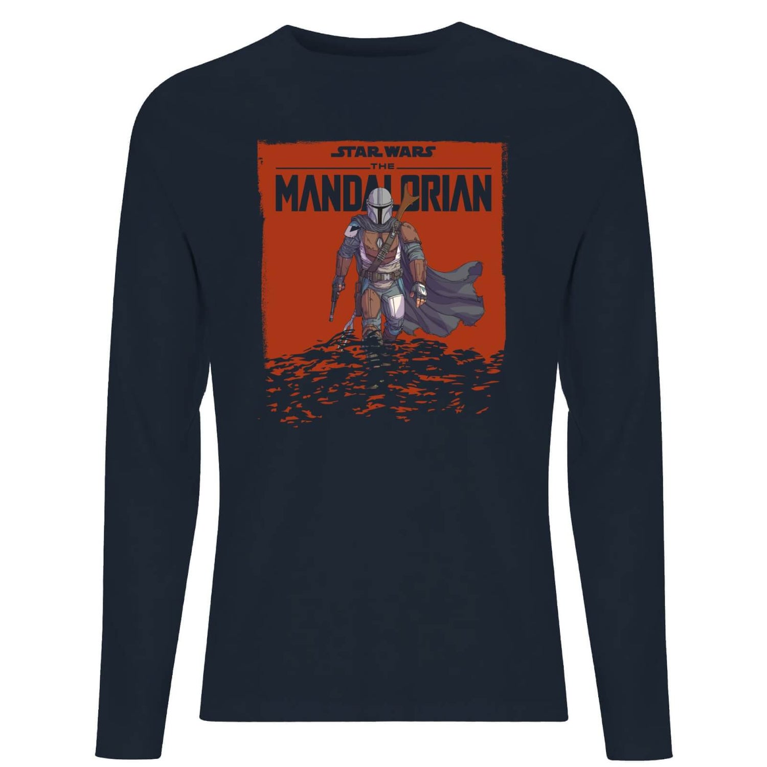 Star Wars The Mandalorian Storm Men's Long Sleeve T-Shirt - Navy