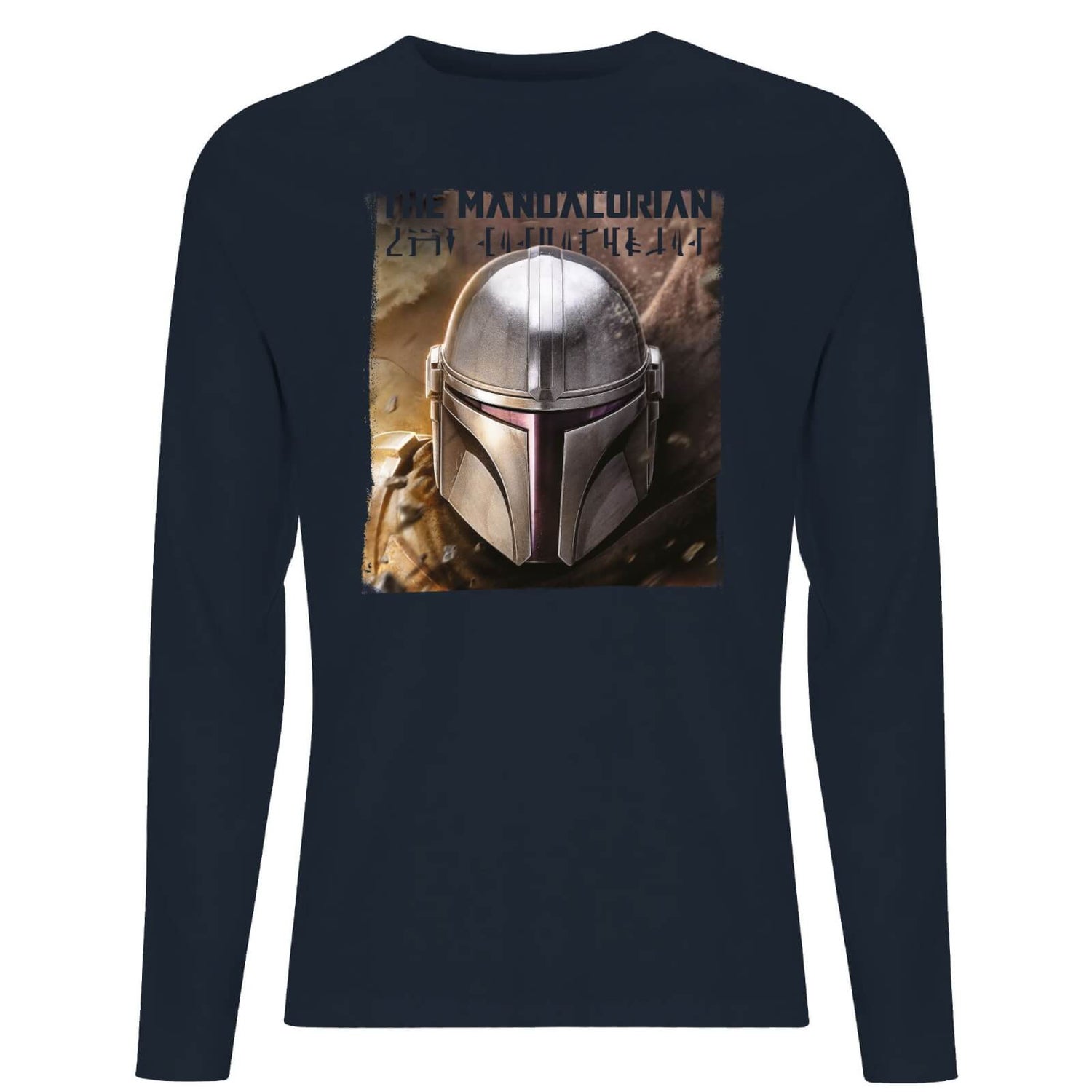 Star Wars The Mandalorian Focus Men's Long Sleeve T-Shirt - Navy