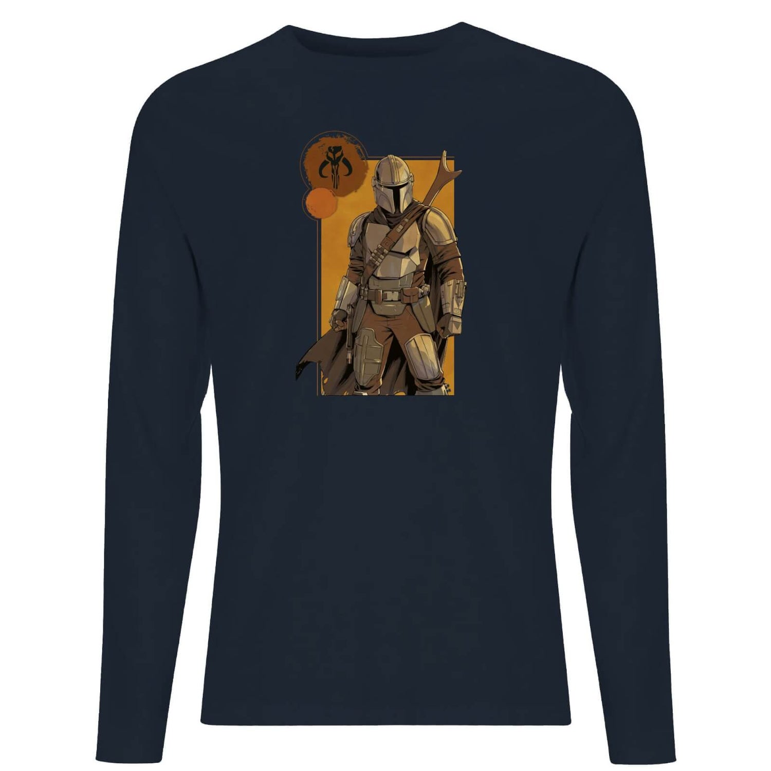 Star Wars The Mandalorian Composition Men's Long Sleeve T-Shirt - Navy