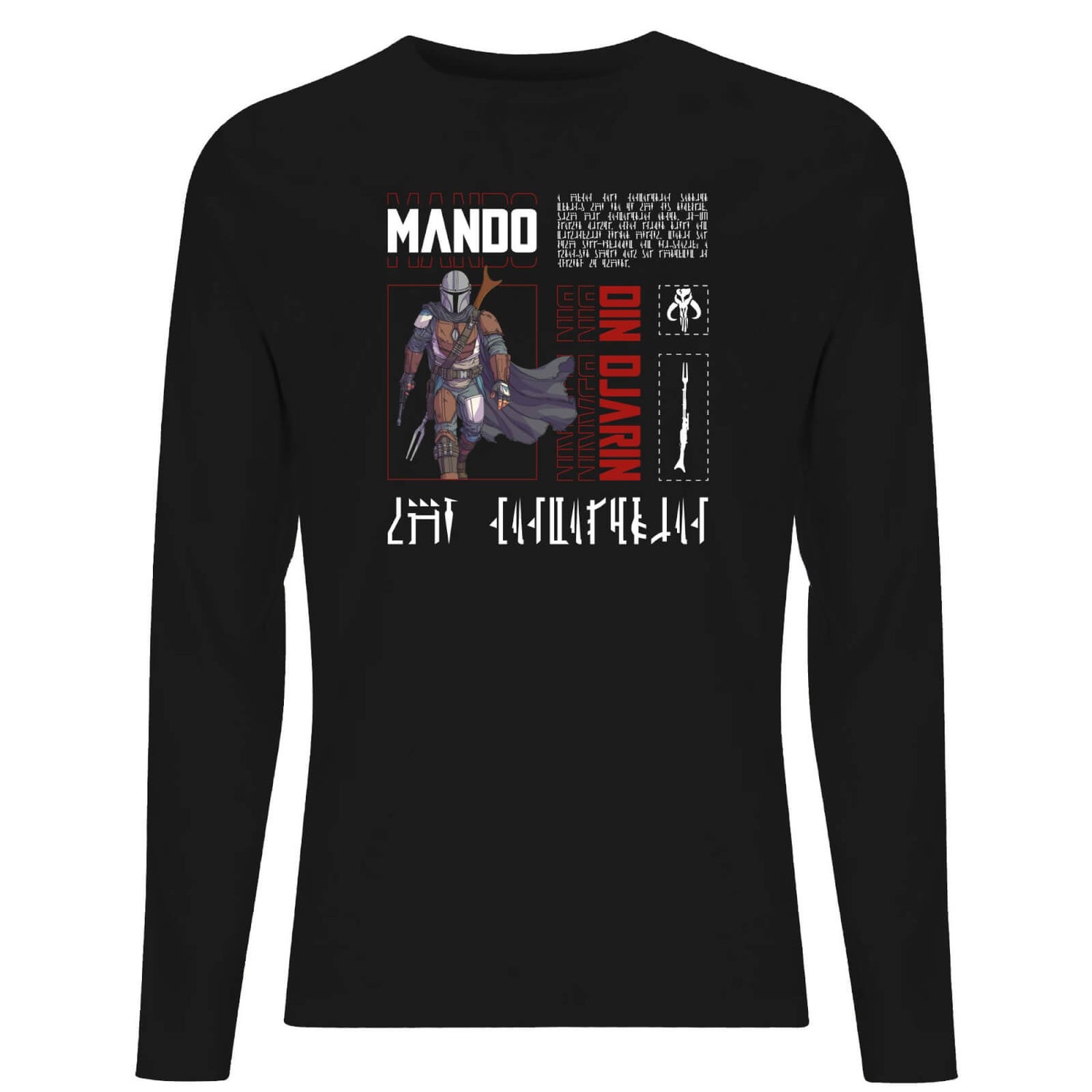 Star Wars The Mandalorian Biography Men's Long Sleeve T-Shirt - Black