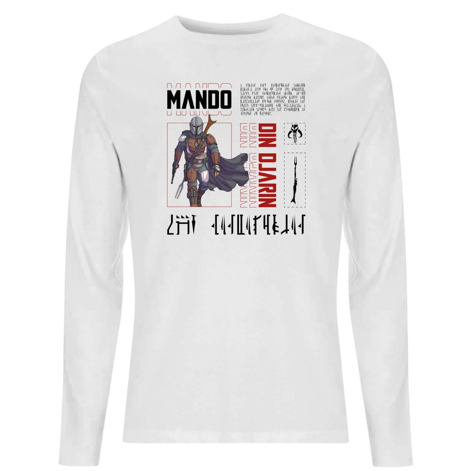 Star Wars The Mandalorian Biography Men's Long Sleeve T-Shirt - White