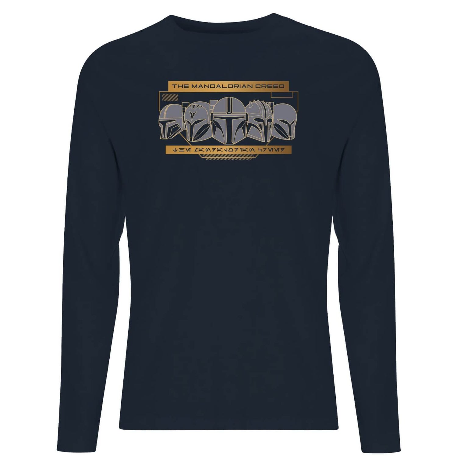 Star Wars The Mandalorian Creed Men's Long Sleeve T-Shirt - Navy