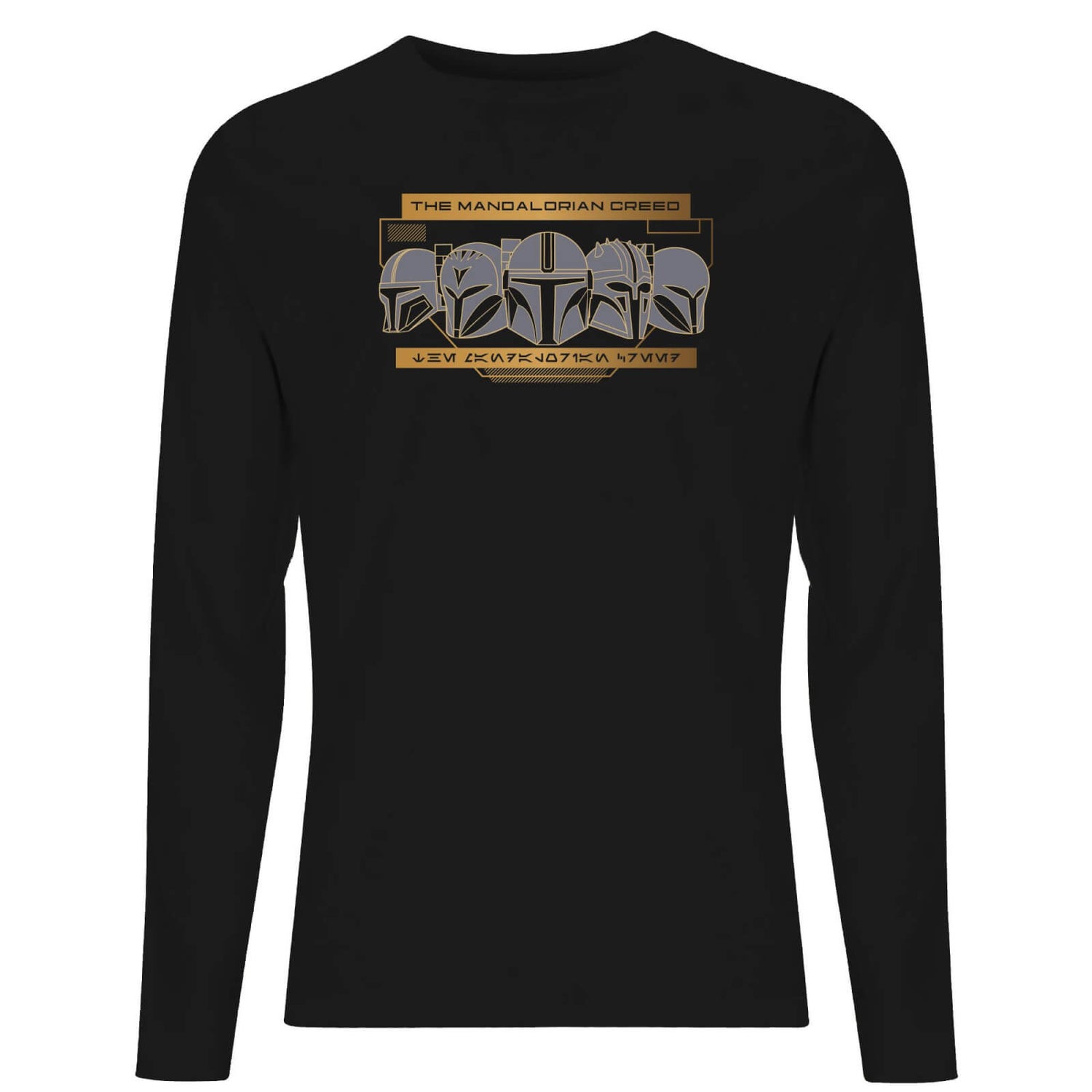 Star Wars The Mandalorian Creed Men's Long Sleeve T-Shirt - Black