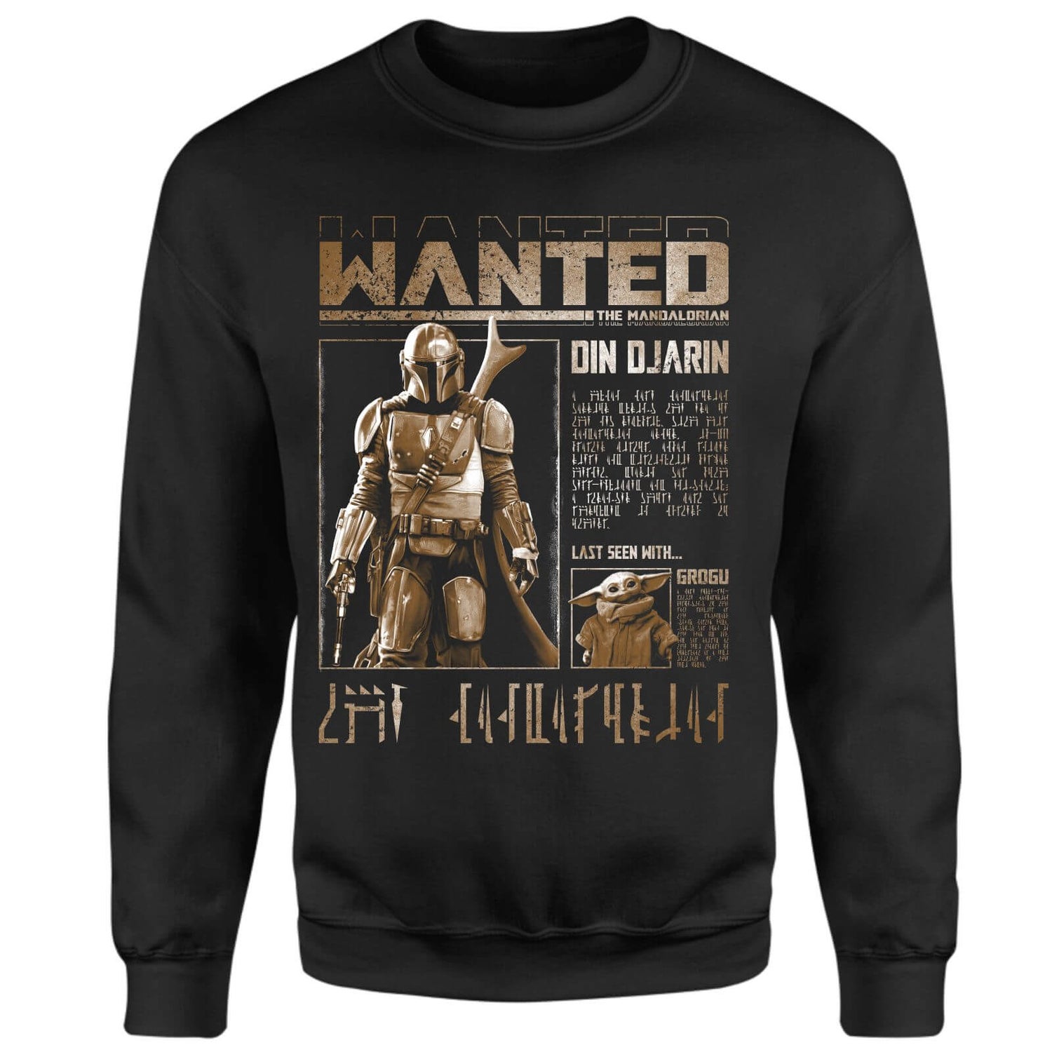 Star Wars The Mandalorian Wanted Sweatshirt - Black