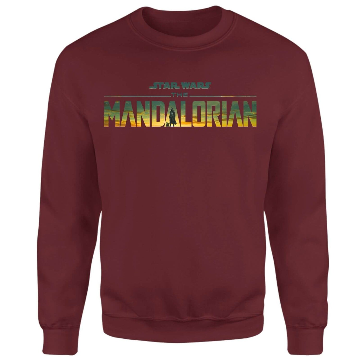 Star Wars The Mandalorian Sunset Logo Sweatshirt - Burgundy