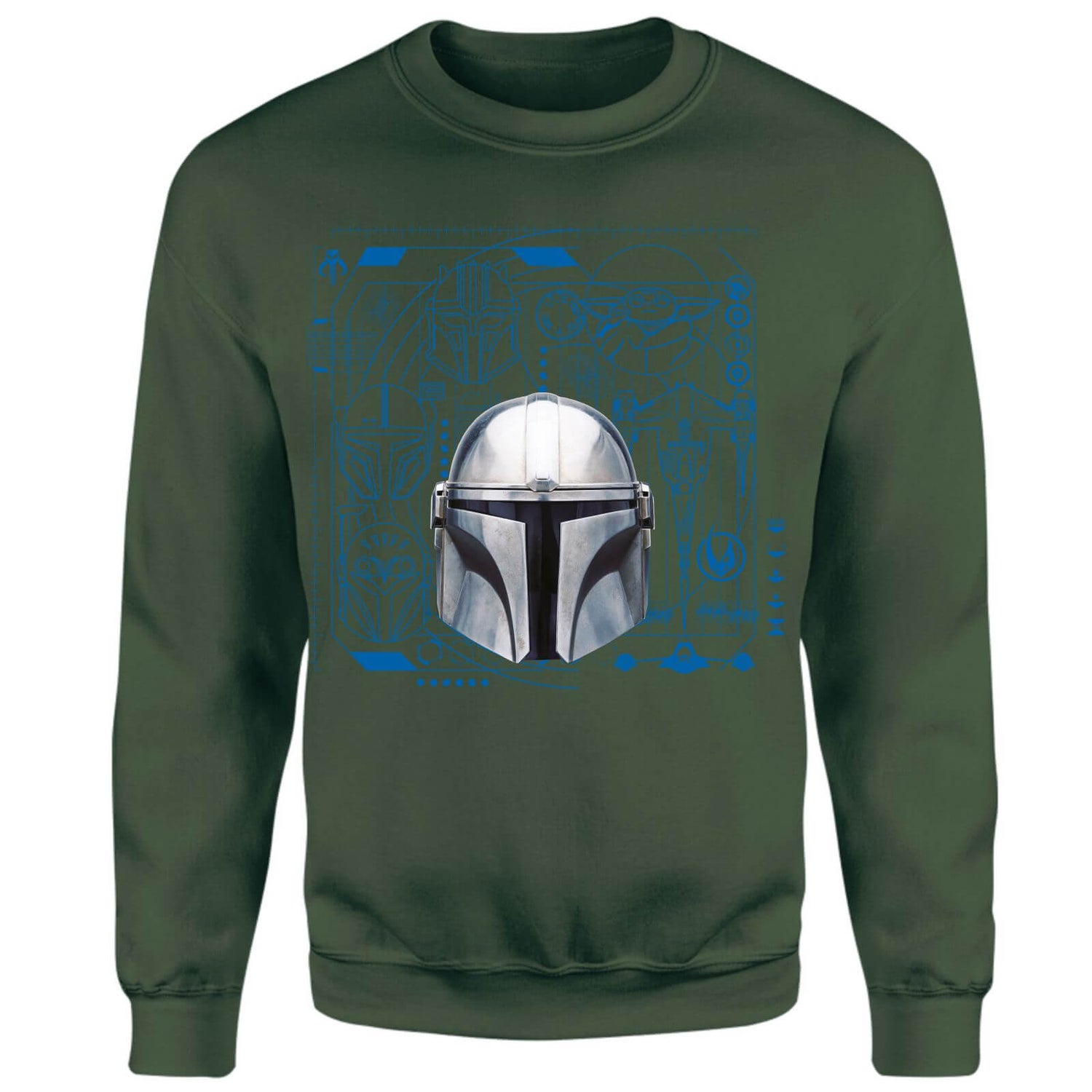 Star Wars The Mandalorian Schematics Sweatshirt - Green