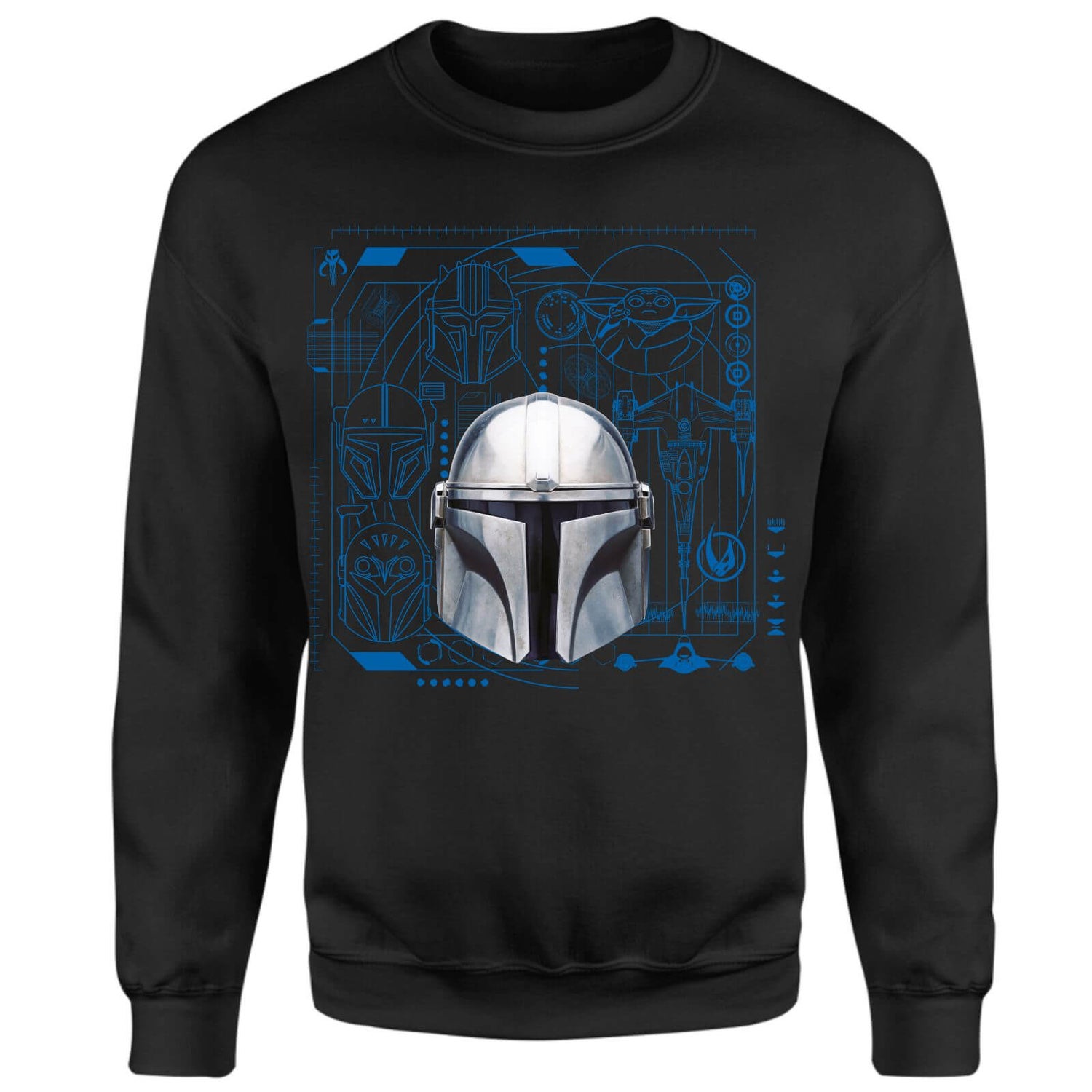 Star Wars The Mandalorian Schematics Sweatshirt - Black