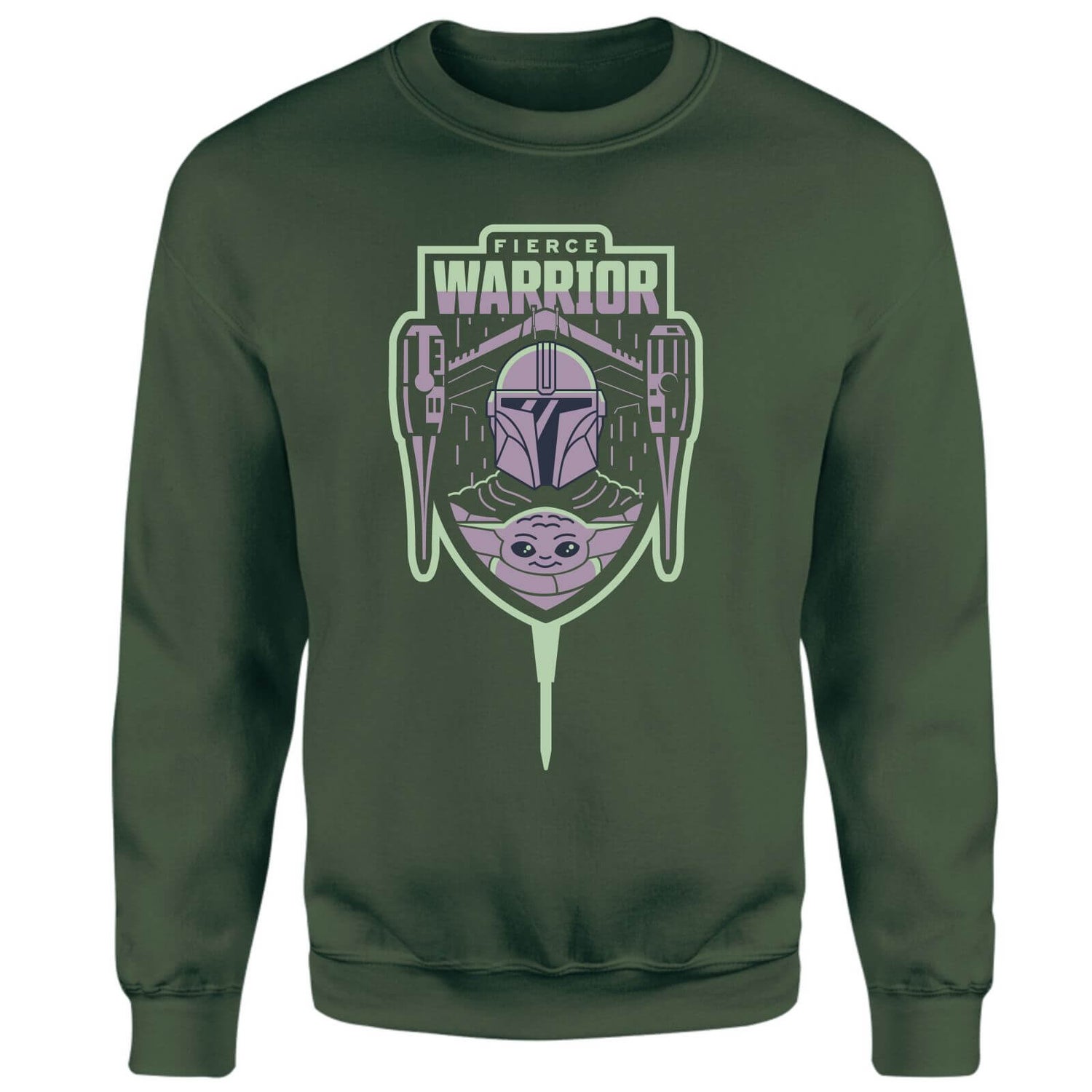 Star Wars The Mandalorian Fierce Warrior Sweatshirt - Green