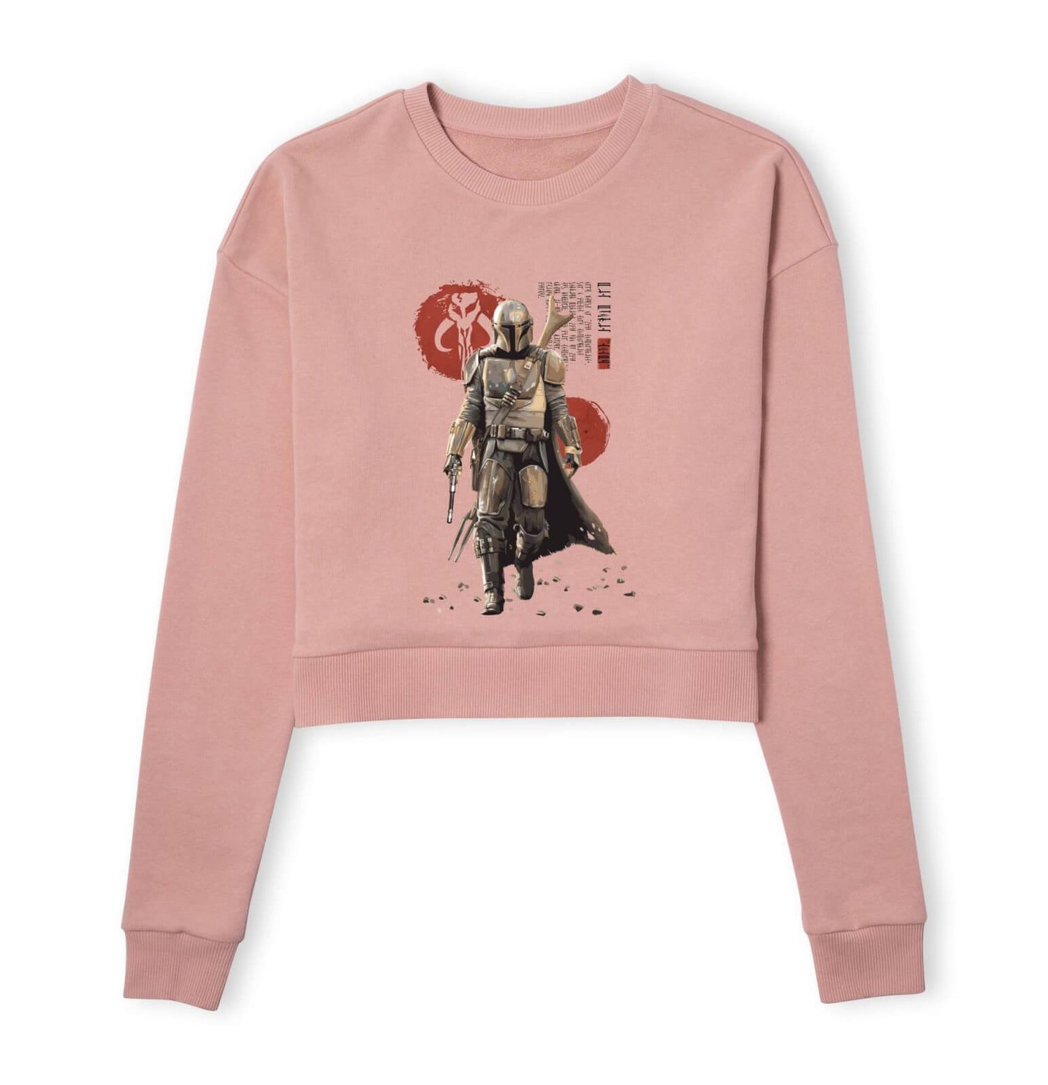 Star Wars The Mandalorian Mando'a Script Women's Cropped Sweatshirt - Dusty Pink
