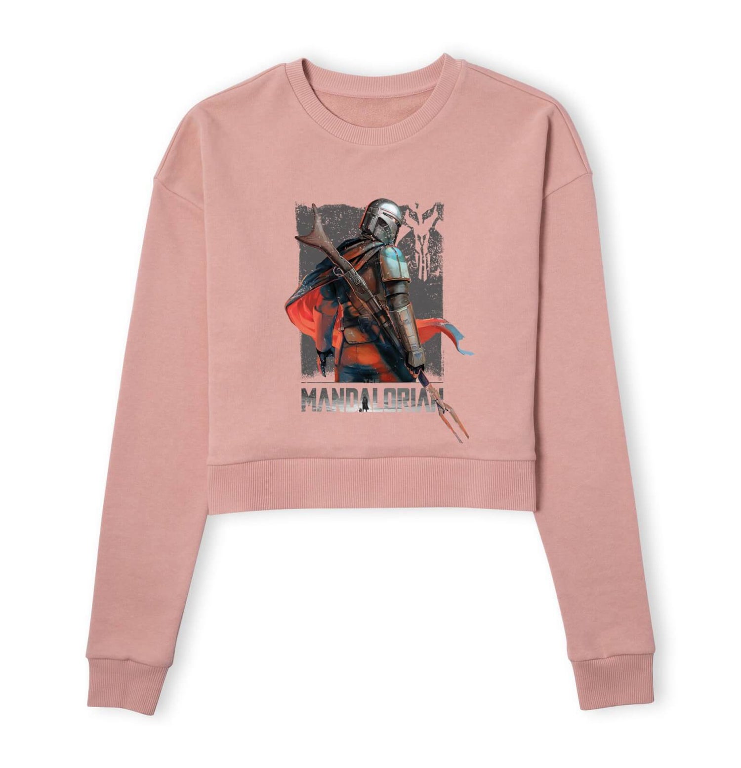 Star Wars The Mandalorian Colour Edit Women's Cropped Sweatshirt - Dusty Pink