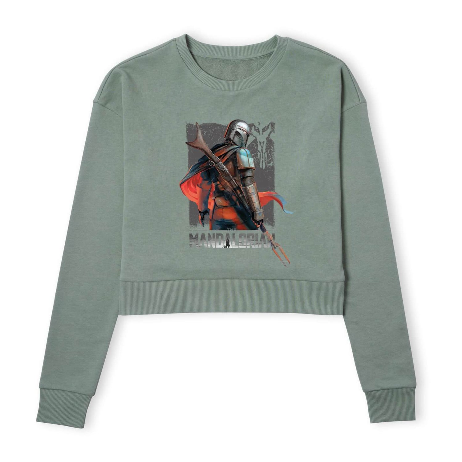 Star Wars The Mandalorian Colour Edit Women's Cropped Sweatshirt - Khaki