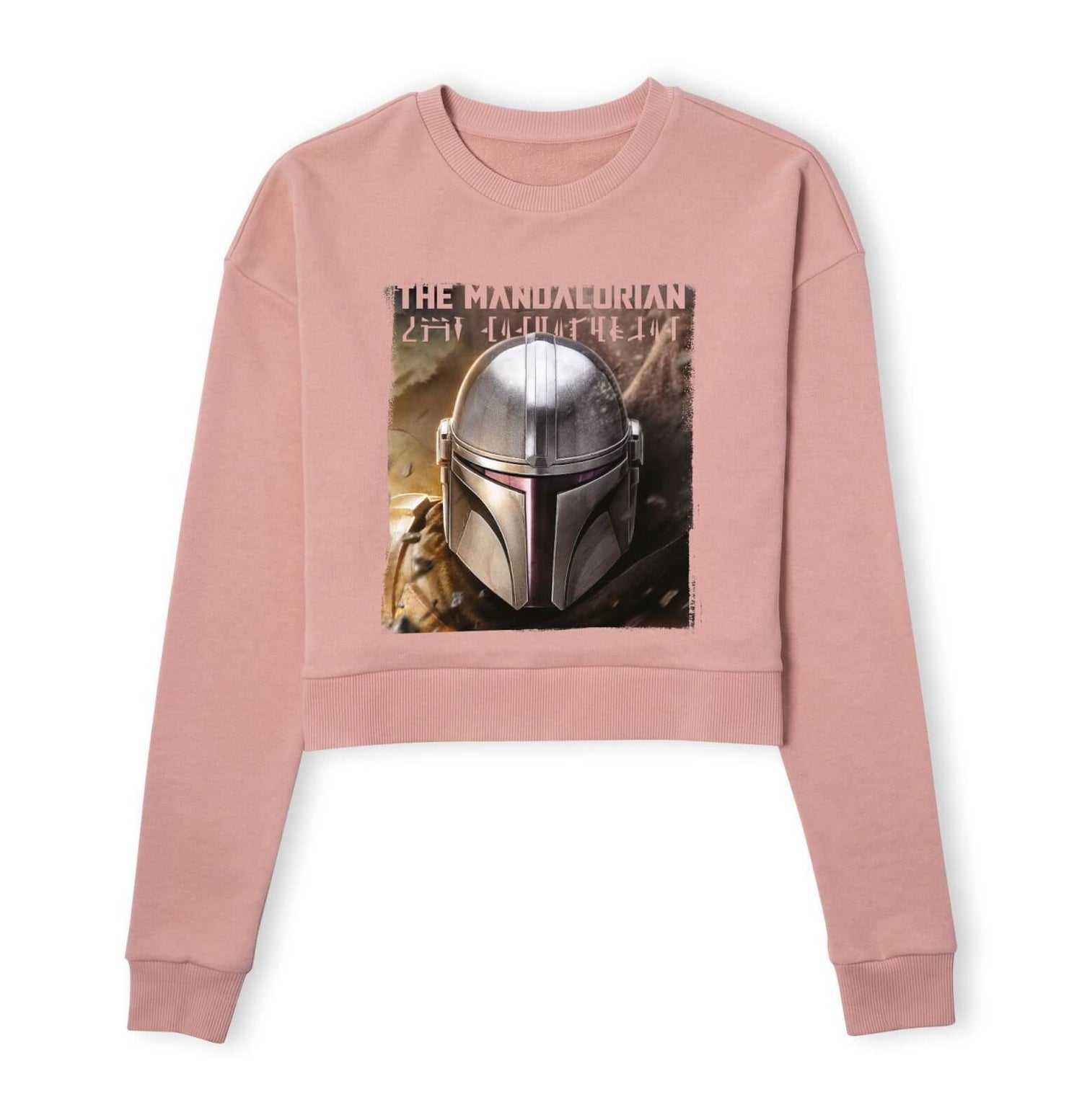 Star Wars The Mandalorian Focus Women's Cropped Sweatshirt - Dusty Pink - L