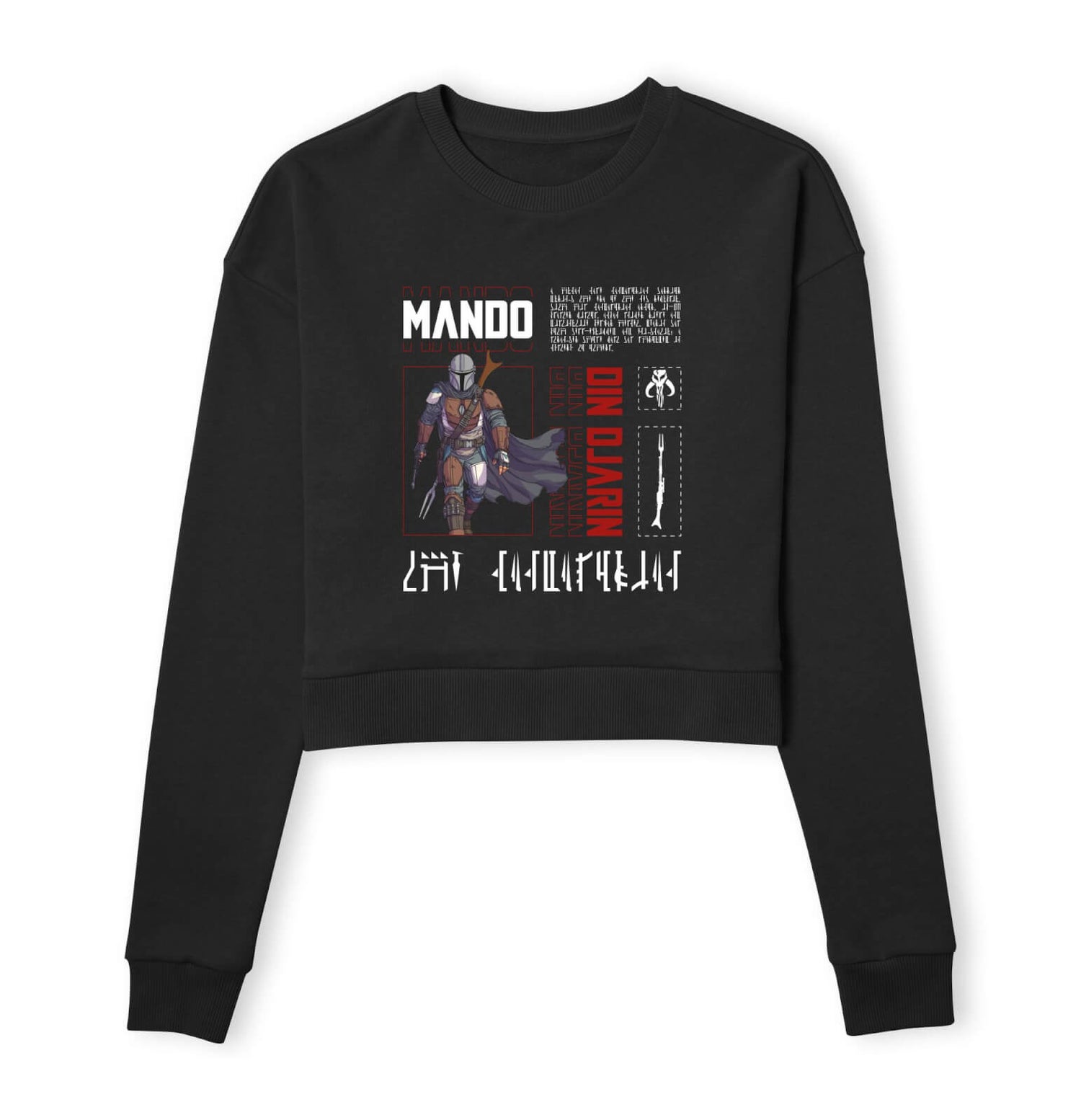 Star Wars The Mandalorian Biography Women's Cropped Sweatshirt - Black