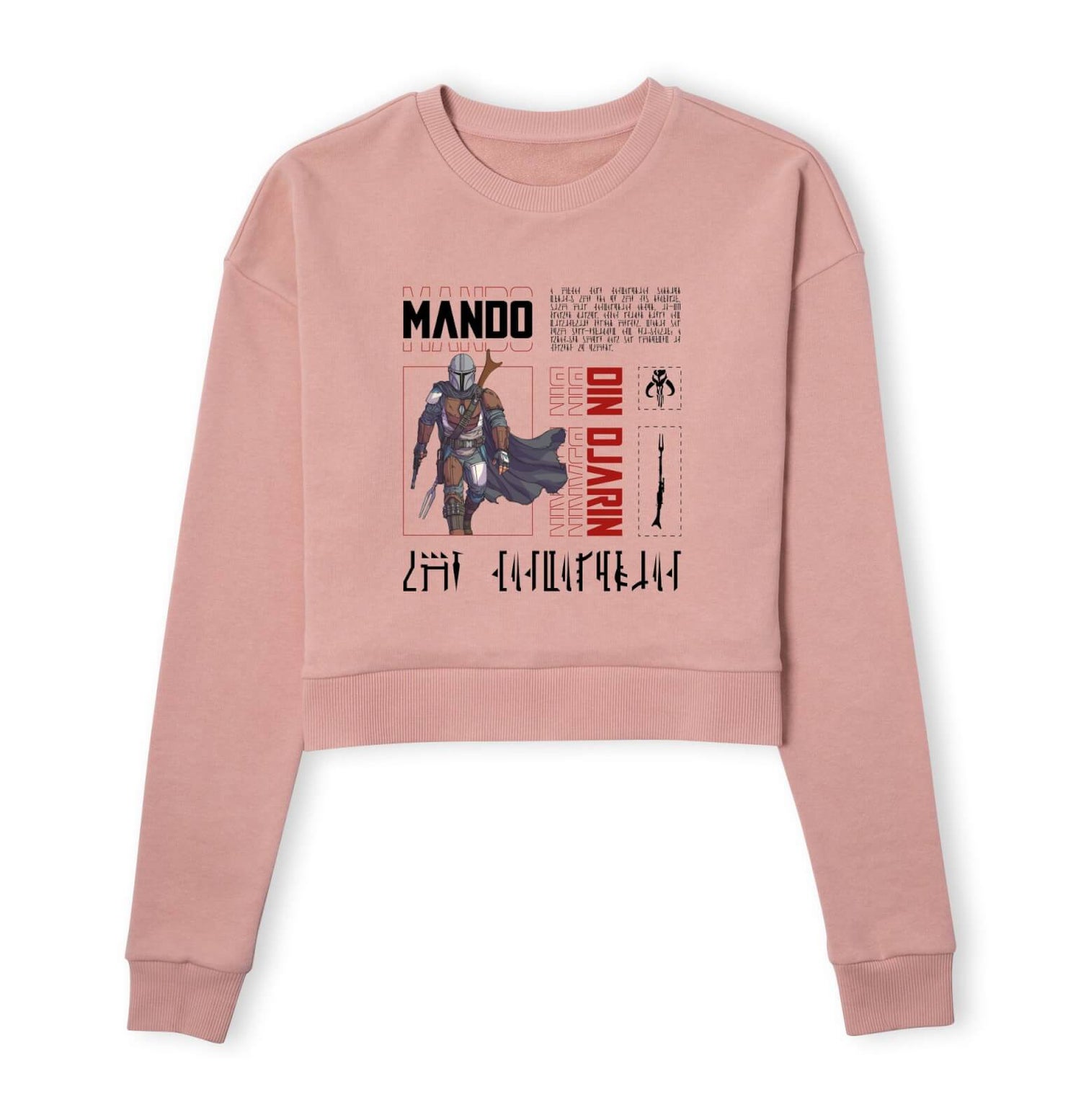 Star Wars The Mandalorian Biography Women's Cropped Sweatshirt - Dusty Pink