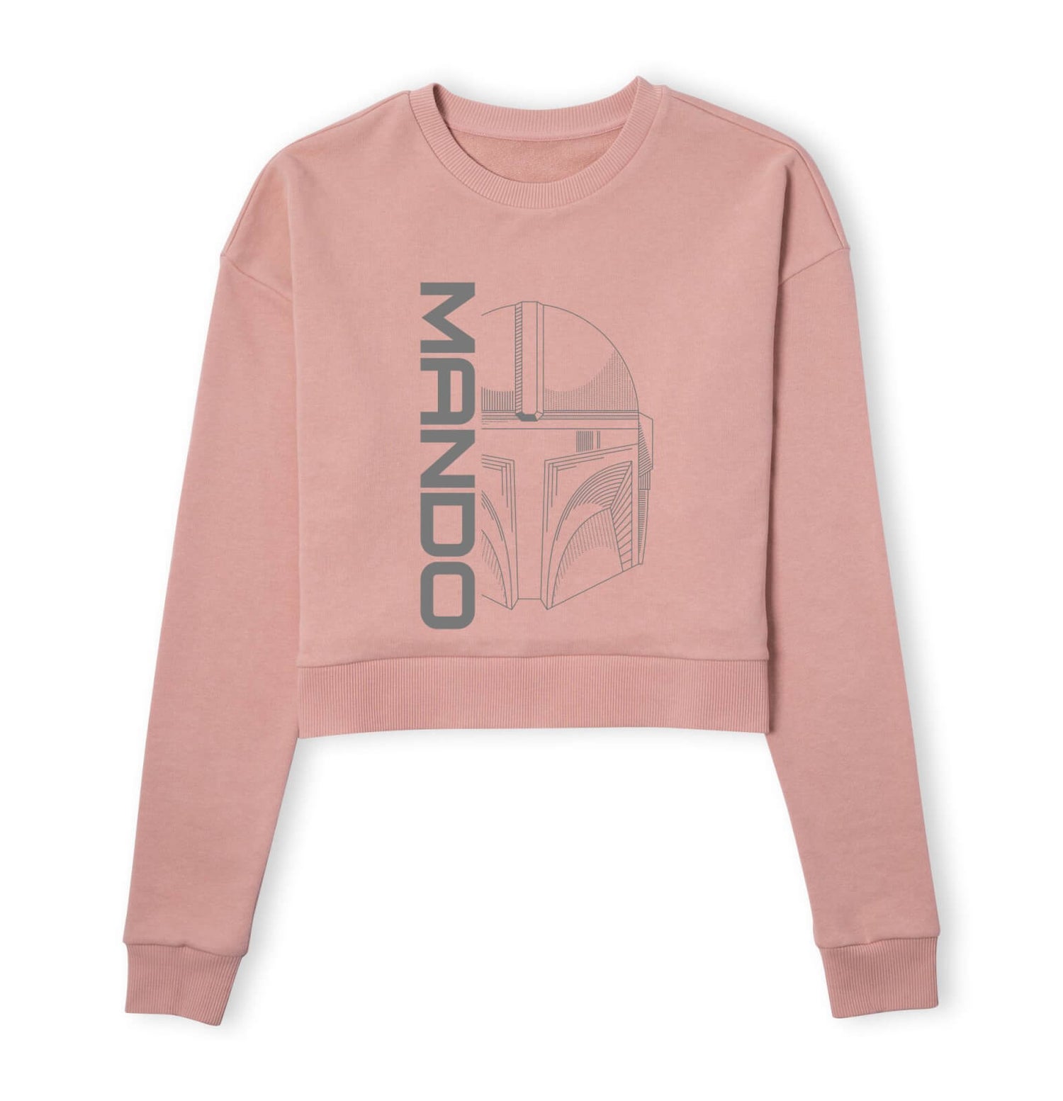 Star Wars The Mandalorian Mando Women's Cropped Sweatshirt - Dusty Pink