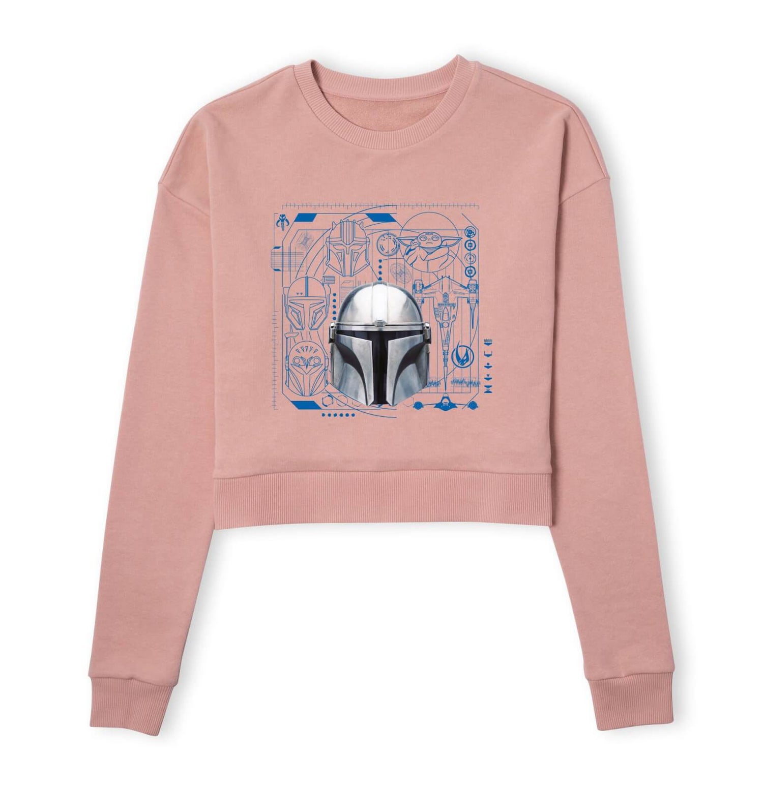 Star Wars The Mandalorian Schematics Women's Cropped Sweatshirt - Dusty Pink