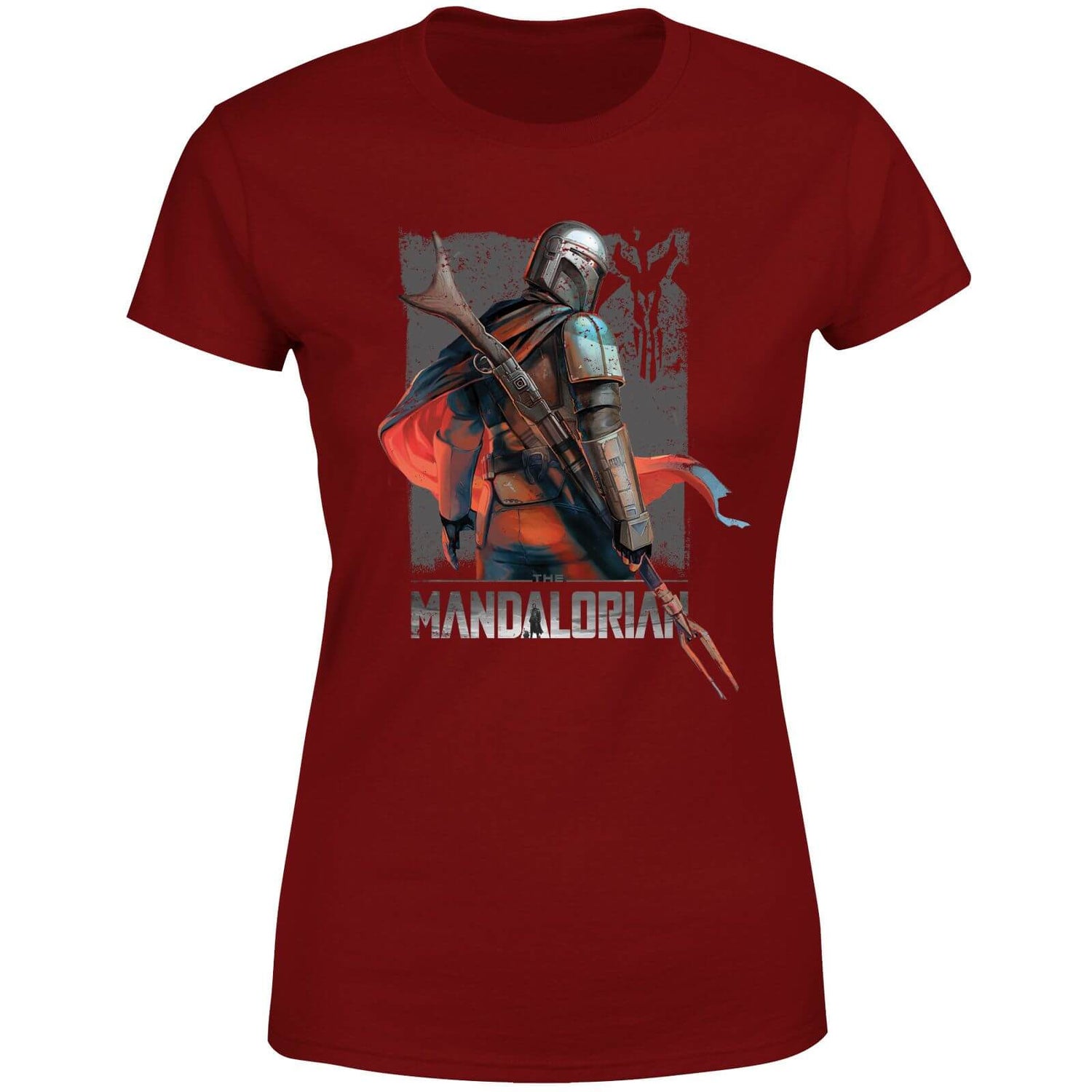 Star Wars The Mandalorian Colour Edit Women's T-Shirt - Burgundy