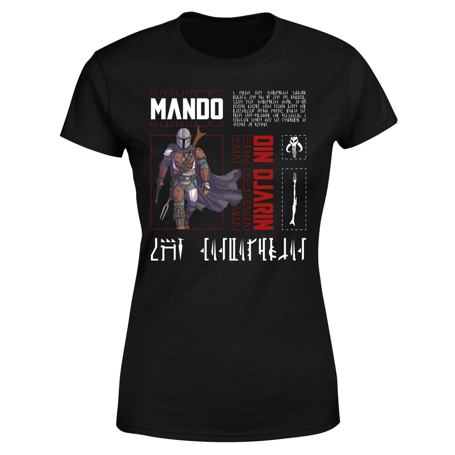 Star Wars The Mandalorian Biography Women's T-Shirt - Black