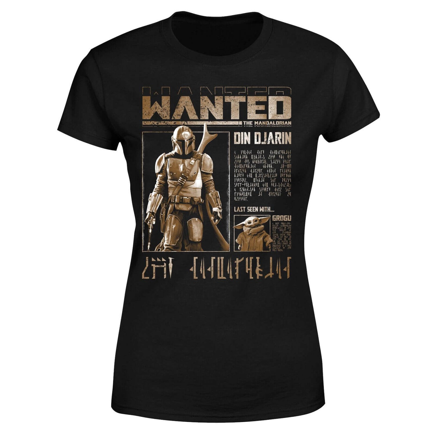 Star Wars The Mandalorian Wanted Women's T-Shirt - Black