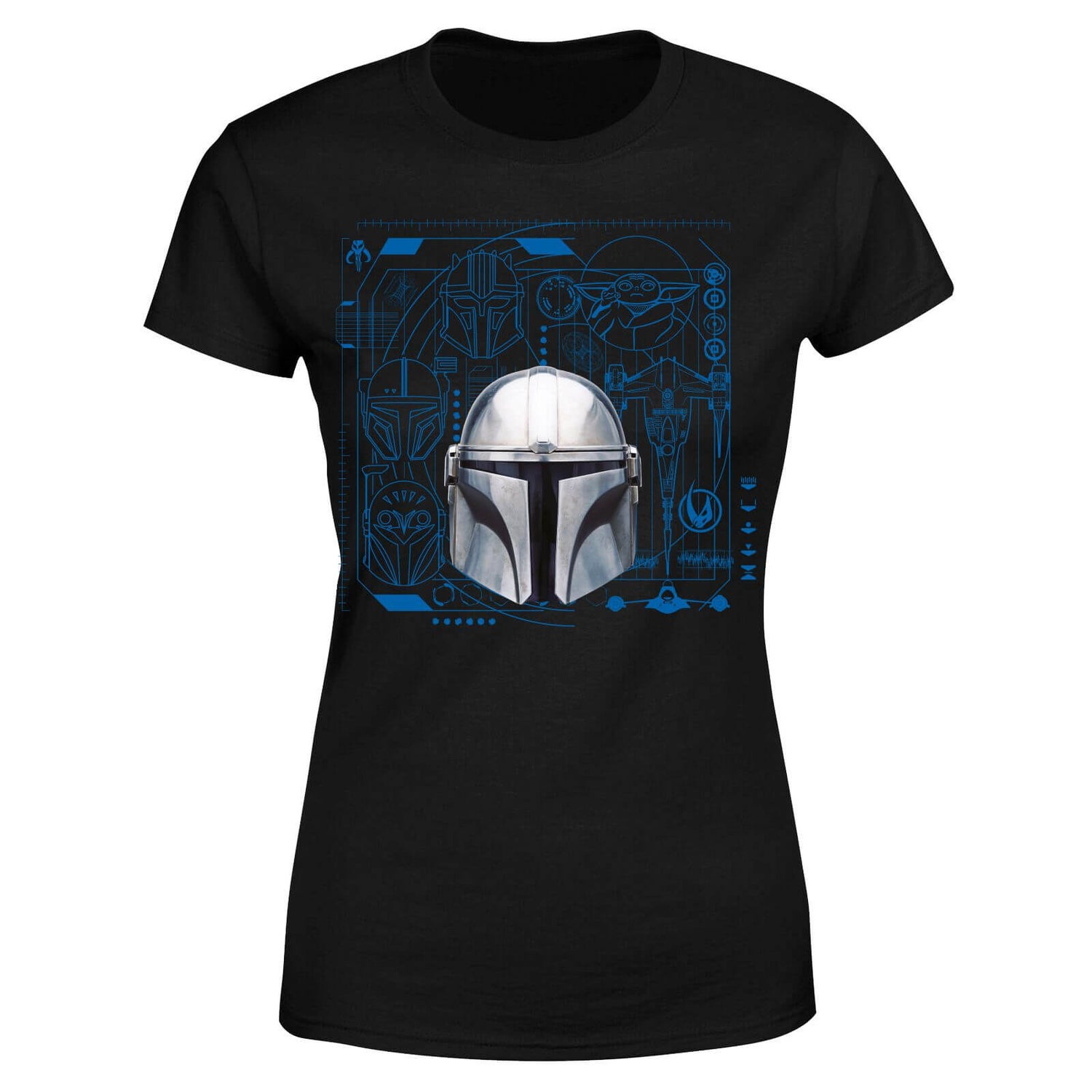 Star Wars The Mandalorian Schematics Women's T-Shirt - Black