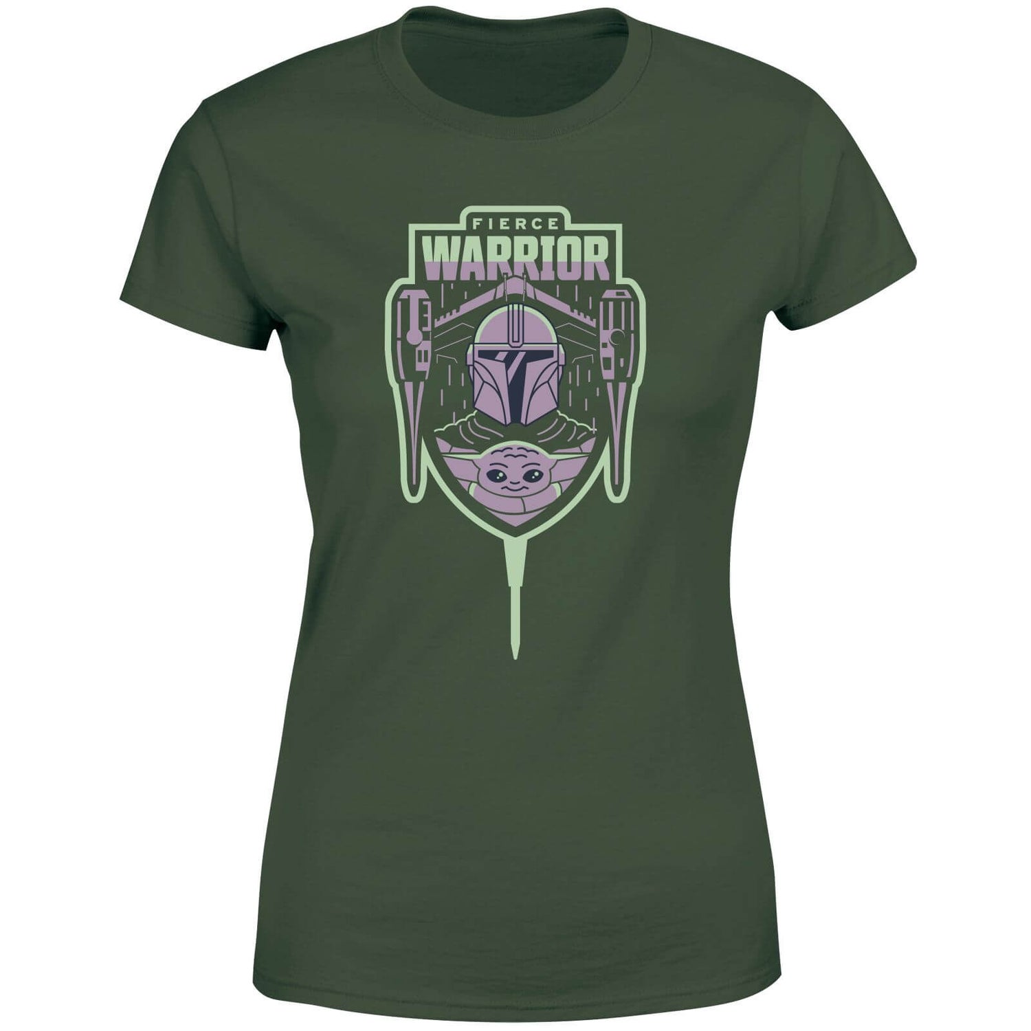 Star Wars The Mandalorian Fierce Warrior Women's T-Shirt - Green