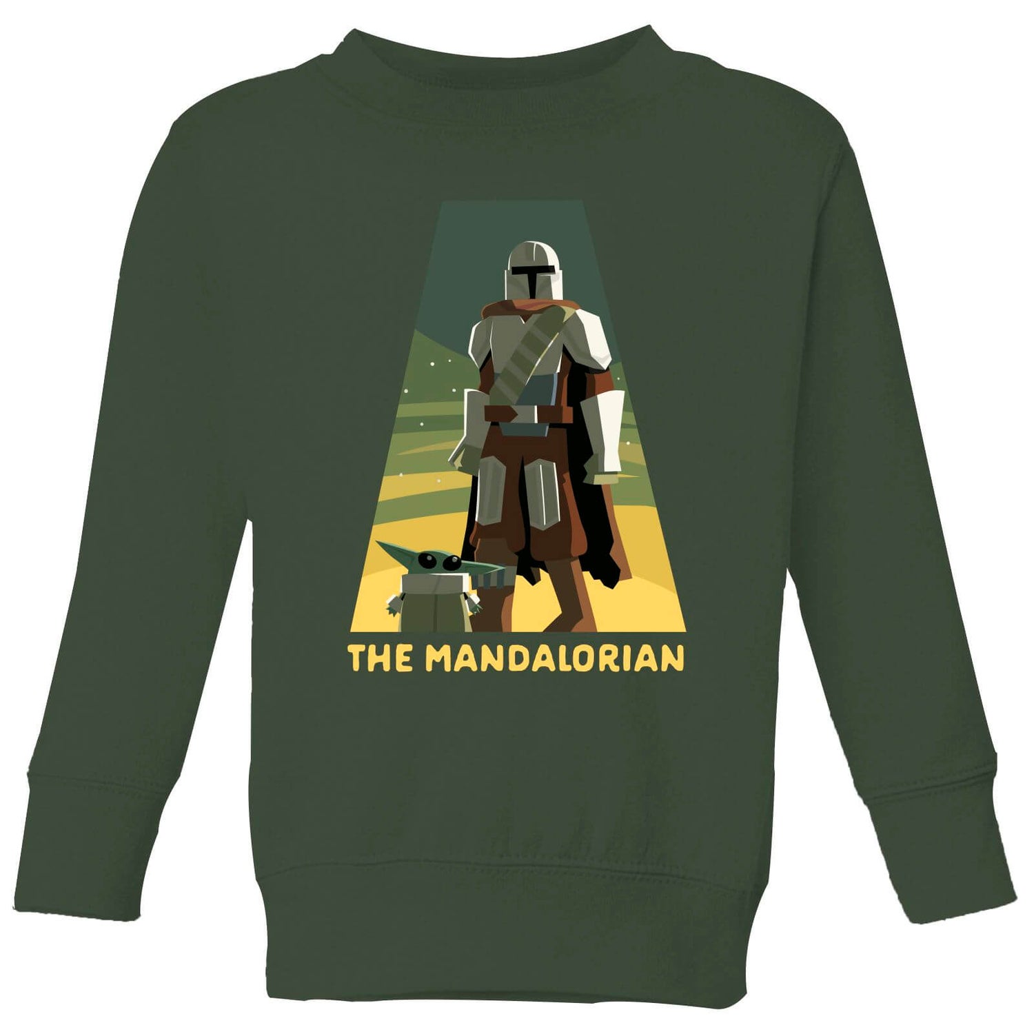 Star Wars The Mandalorian Artistic Pose Kids' Sweatshirt - Green